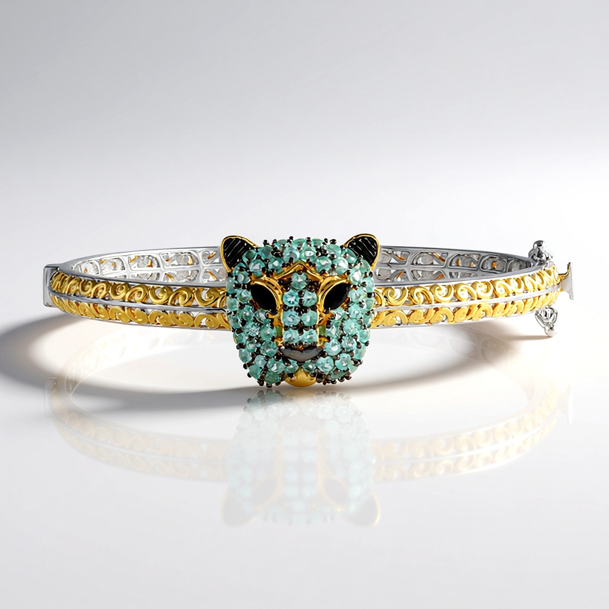 Cavill Silberarmband Grüner Fluorapatit Silber Armreif (1-tlg)