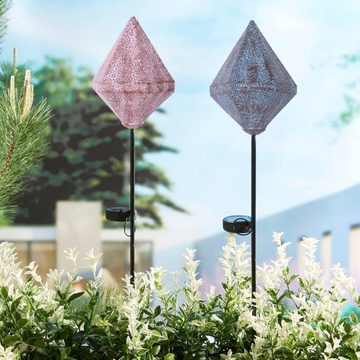 Luxform Außen-Wandleuchte Solare LED-Garten-Steckleuchte Tyana Orientalisch Rosa