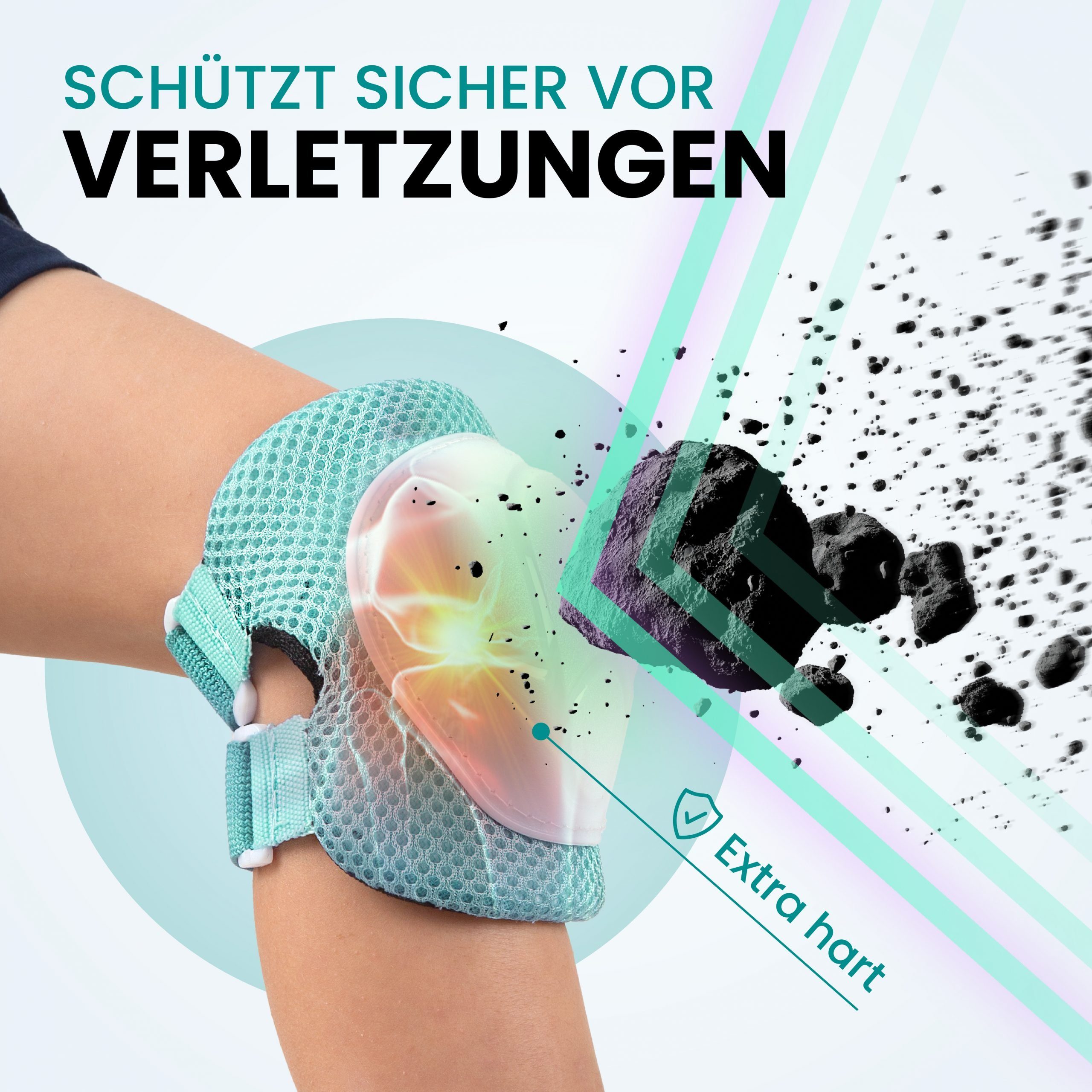 99FLIPS Protektoren-Set Schoner Inliner skates Kinder Set Skateboard Protektoren Schützer (Knieschoner Kinder Schutzausrüstung für Rollschuhe & Skateboard, 6-tl – Bild 4 von 5