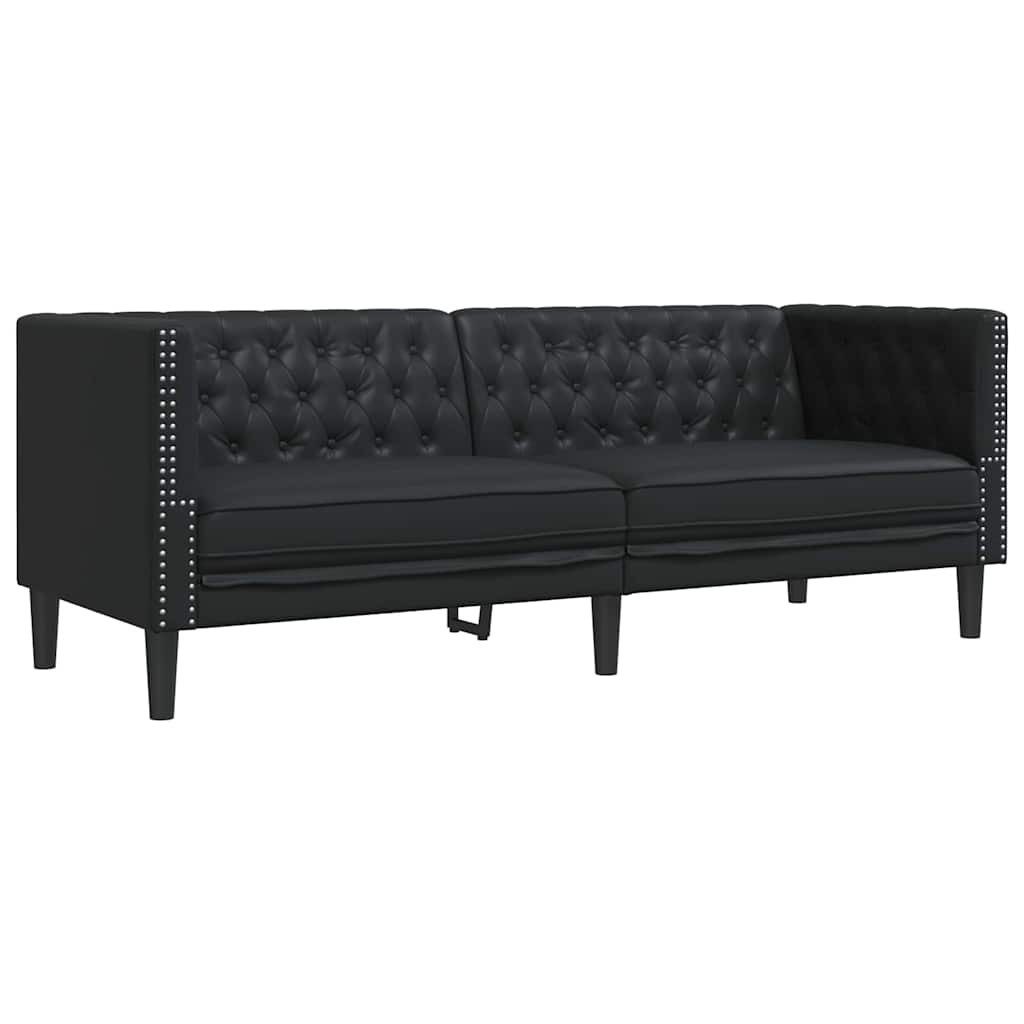 vidaXL Sofa Chesterfield-Sofa Schwarz 194 x 74.5 x 70.5 cm Kunstleder, 1 Te günstig online kaufen