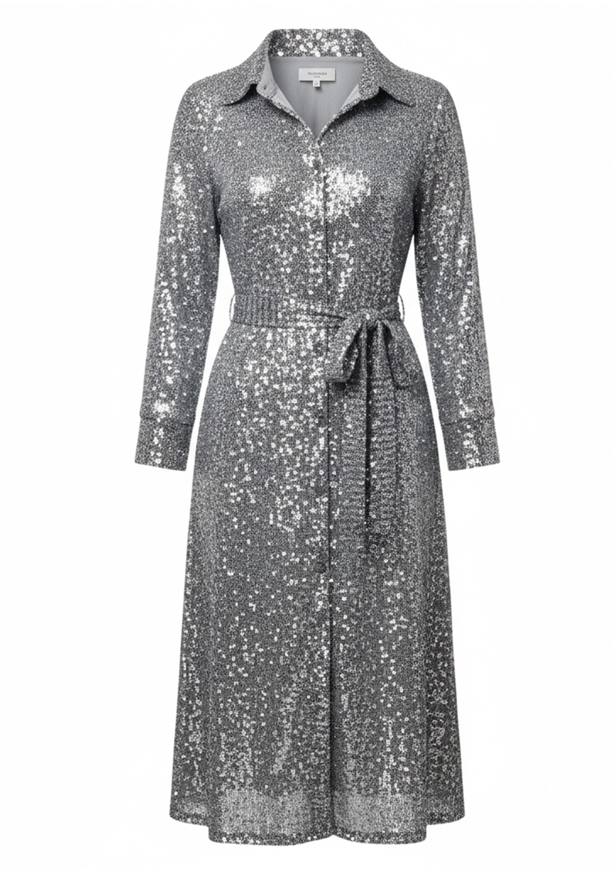 Goddiva Midikleid Sequin Skater Shirt Dress Knielang, V-Ausschnitt, Seitent günstig online kaufen