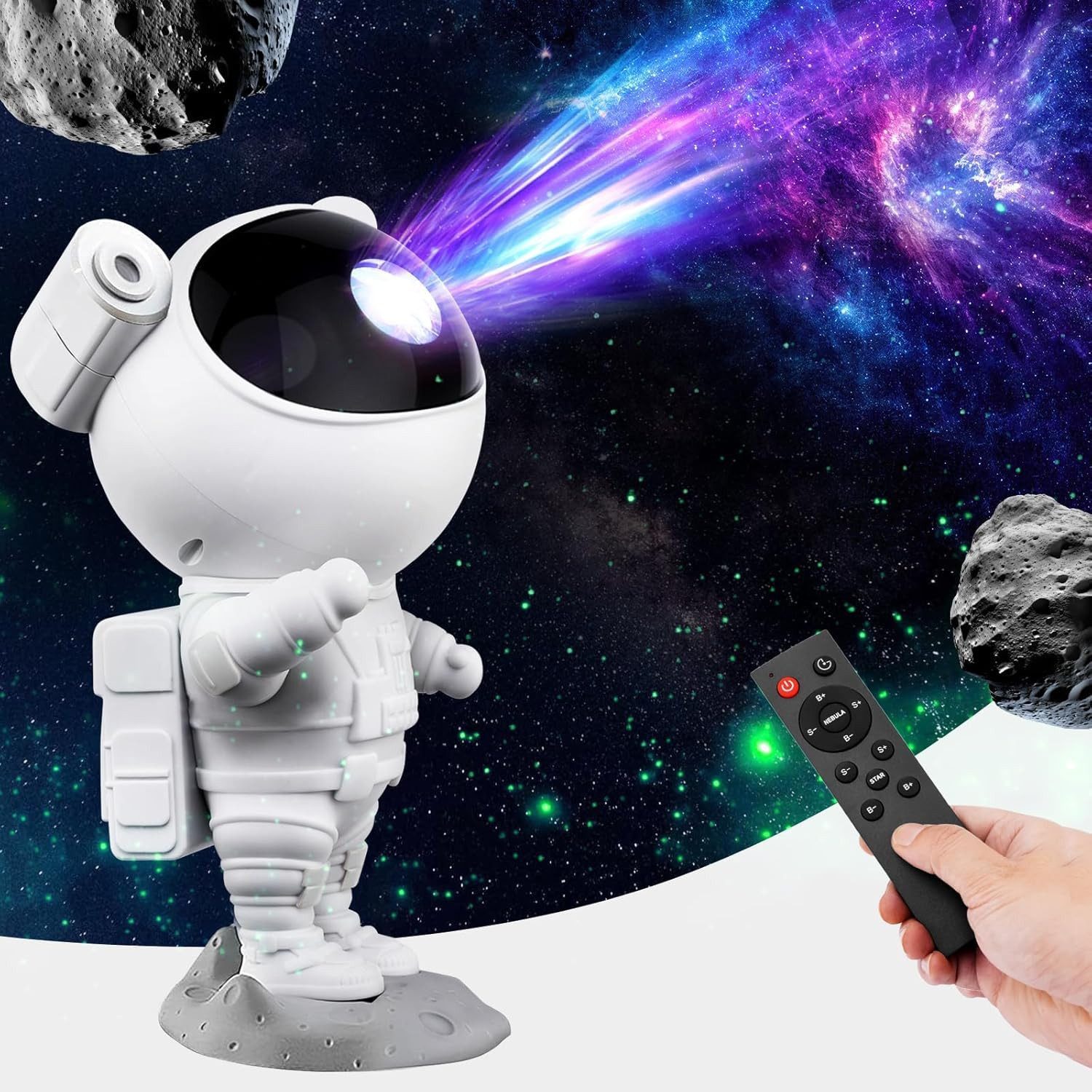 lightmance Nachtlicht, Sternenhimmel Projektor mit Astronaut mit Fernbedienung & Timer