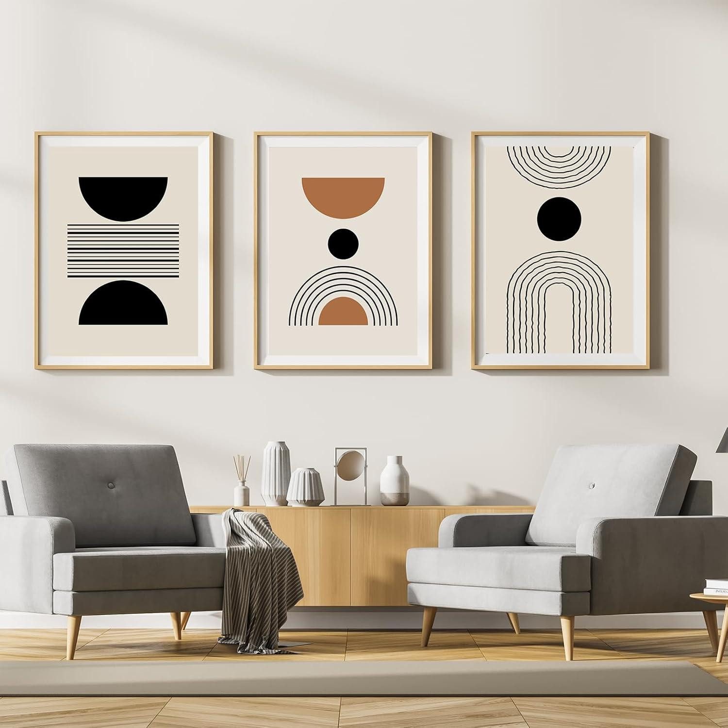 Leinwandbild Leinwand Bilder Set Moderne Abstrakt Kunstposter Wandbilder 3er Set