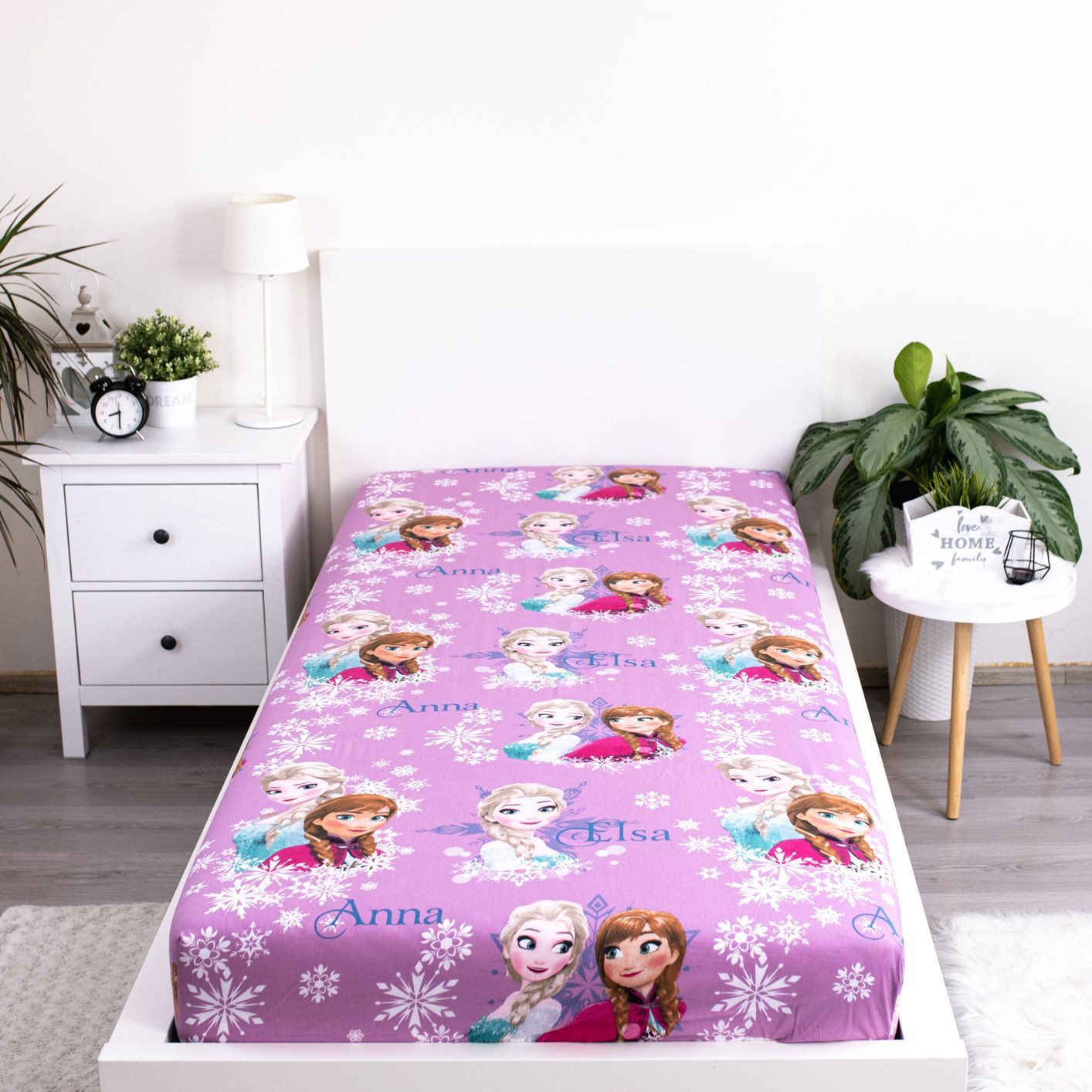 Disney Frozen Spannbettlaken Die Eiskönigin Größe: 90 x 200 cm 100 % Baumwolle Rosa, Baunwolle, Gummizug: an den Ecken, (1 Stück)