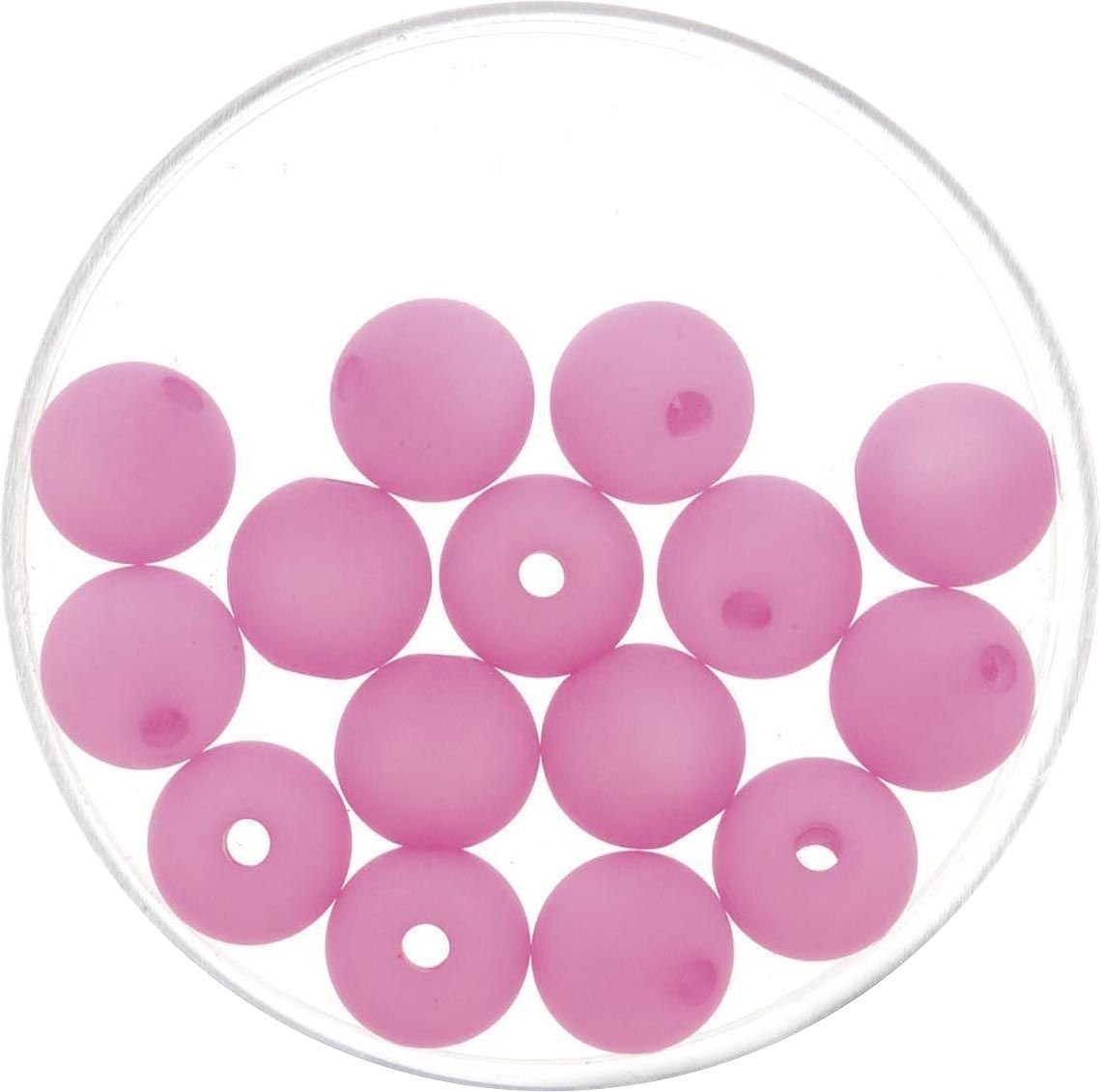 Thumbnail - Glorex Bastelperlen Glorex Perle Polaris 8 mm 15 Stück, matt pink
