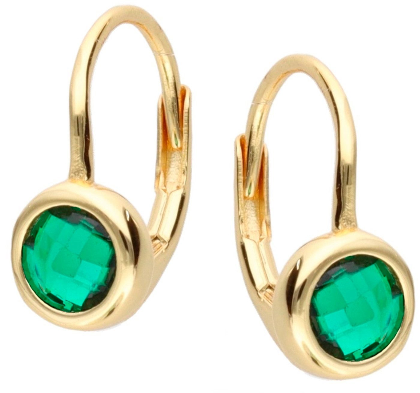 Goldene Hufeisen Paar Ohrhänger Ohrringe Gold Smaragd Zirkonia Brisuren 925 günstig online kaufen