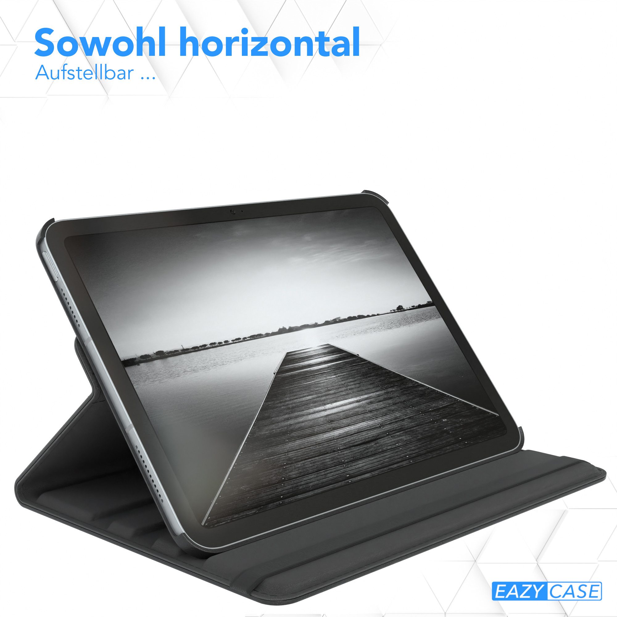 EAZY CASE Tablet-Hülle Rotation Case für Apple iPad 10. Gen. (2022) 10,9 Zoll, Hülle 360° drehbar mit Standfunktion Etui Anti-Kratz Tasche Schwarz – Bild 4 von 5