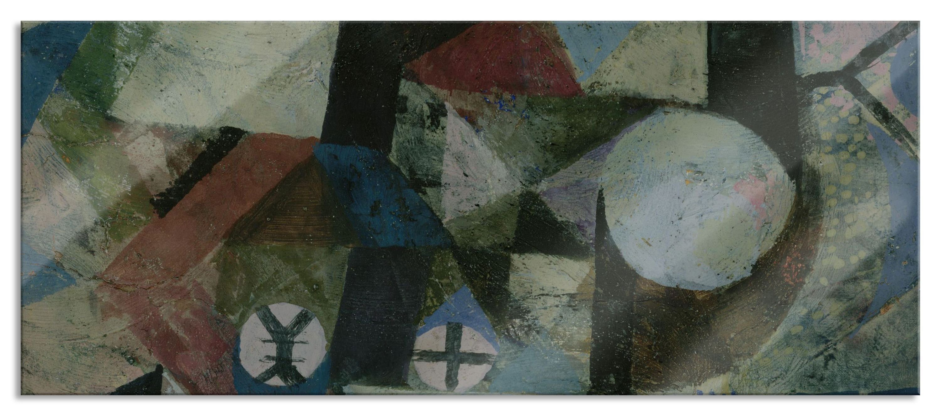 Pixxprint Glasbild Paul Klee - Städtisches Juwel, Paul Klee - Städtisches Juwel (1 St), Glasbild aus Echtglas, inkl. Aufhängungen und Abstandshalter