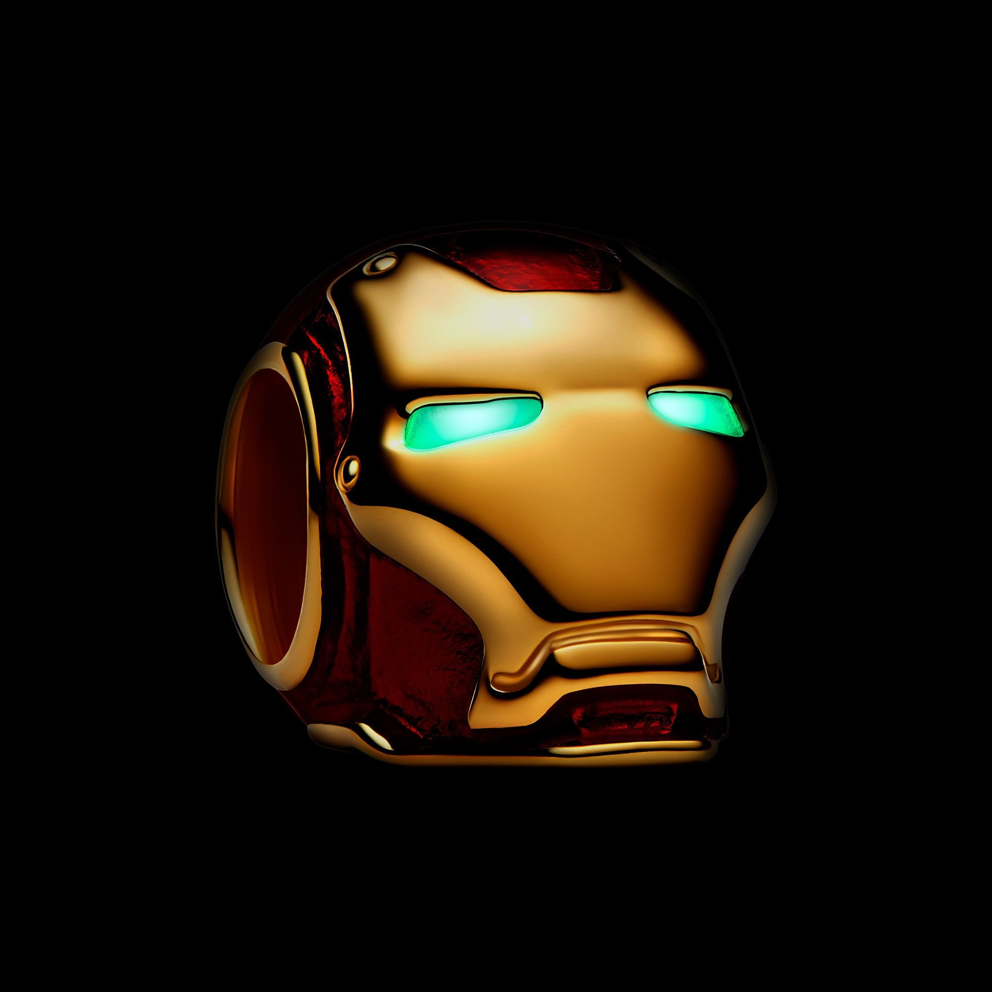 Pandora Bead Charm Goldfarben Marvel Iron Man Helm