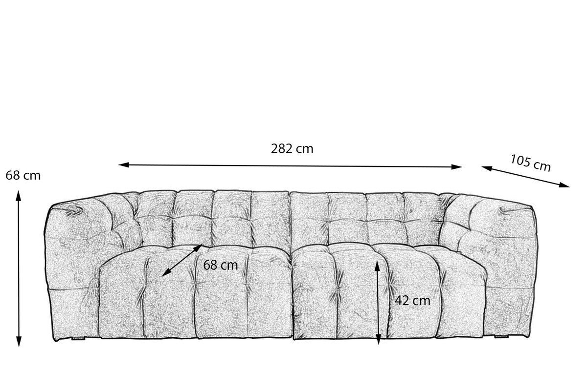 KAWOLA 4-Sitzer ROSARIO Sofa - Maße