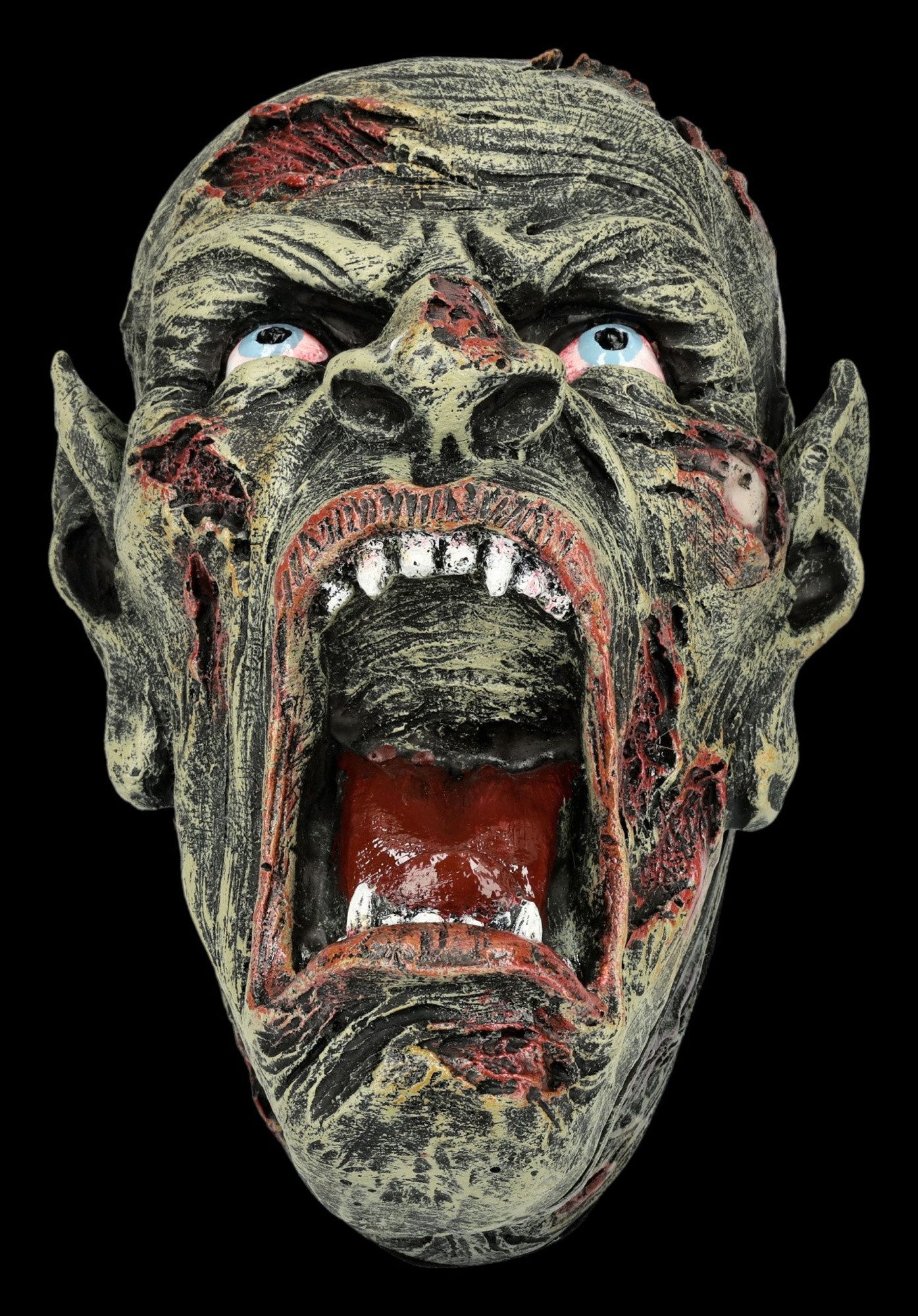Figuren Shop GmbH Dekoobjekt Zombie Kopf Schatulle – Horror Totenkopf Box Figur 15 cm Dekobox
