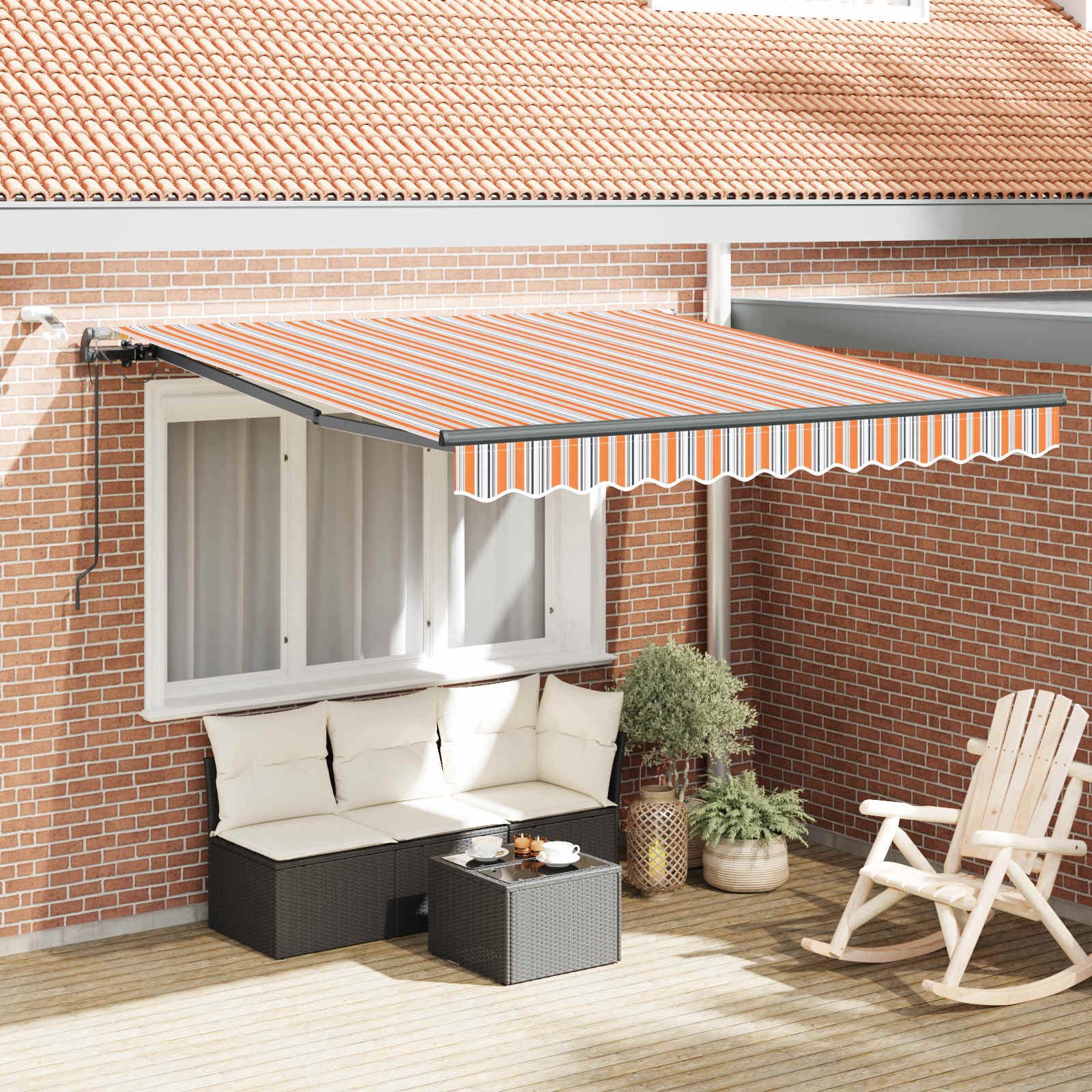 furnicato Markise Außenmarkise Mehrfarbig 300 x 250 x 165 cm mit Fernbedienung