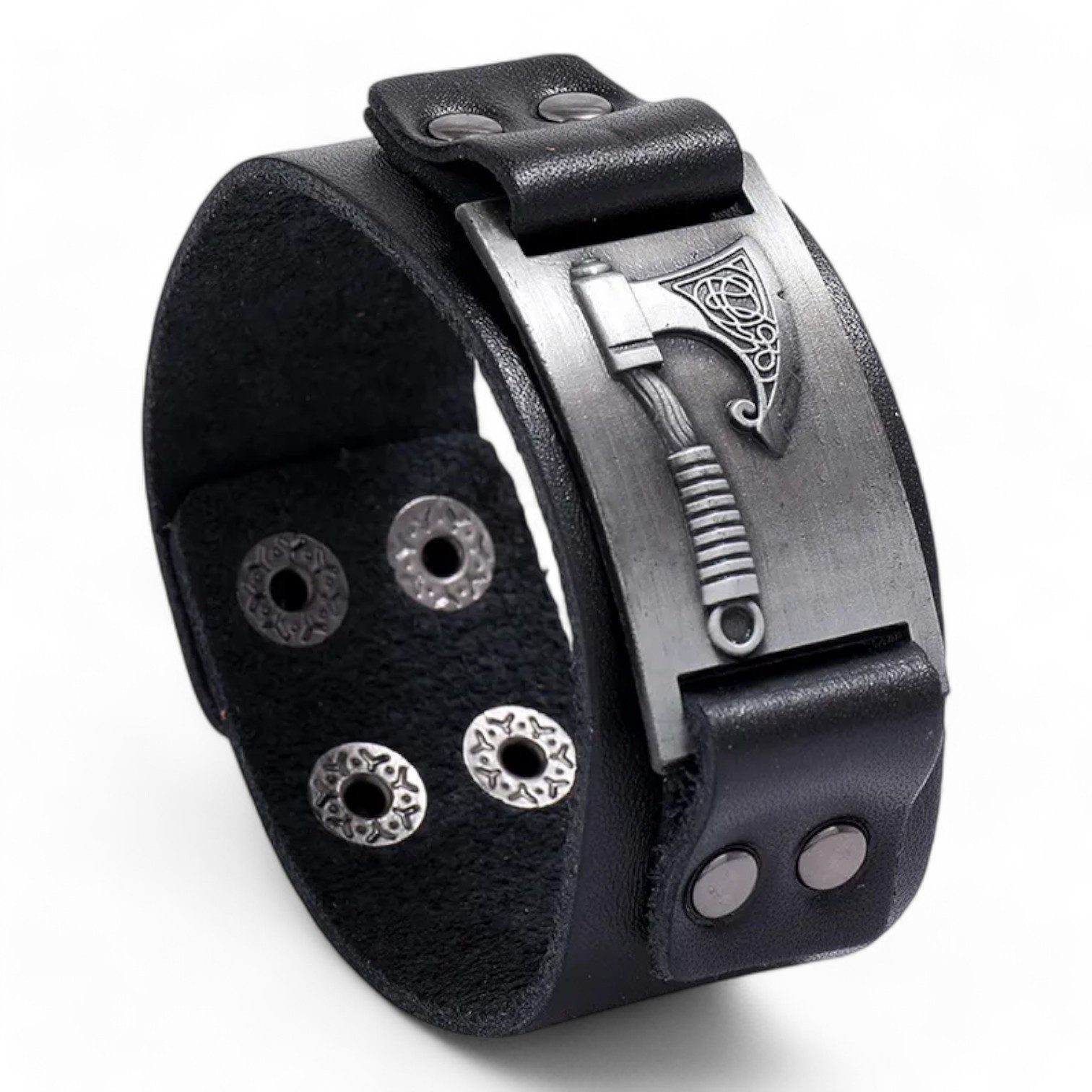 Eyecatcher Lederarmband Wickinger Axt Silber Bronze günstig online kaufen