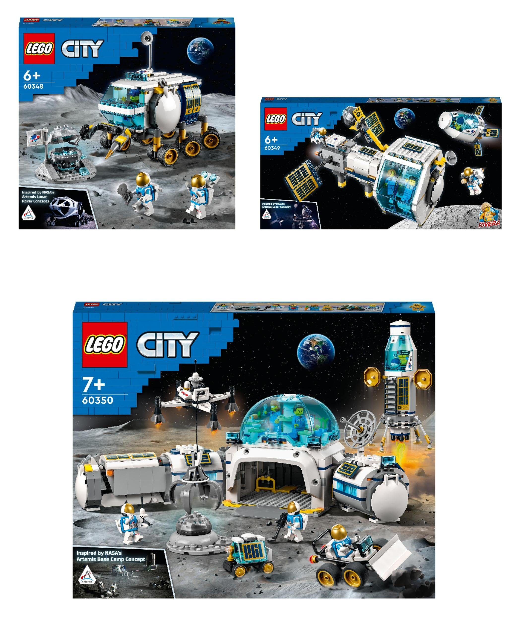 LEGO® Konstruktions-Spielset »3er Set: 60348 Mond-Rover + 60349 Mond- Raumstation«
