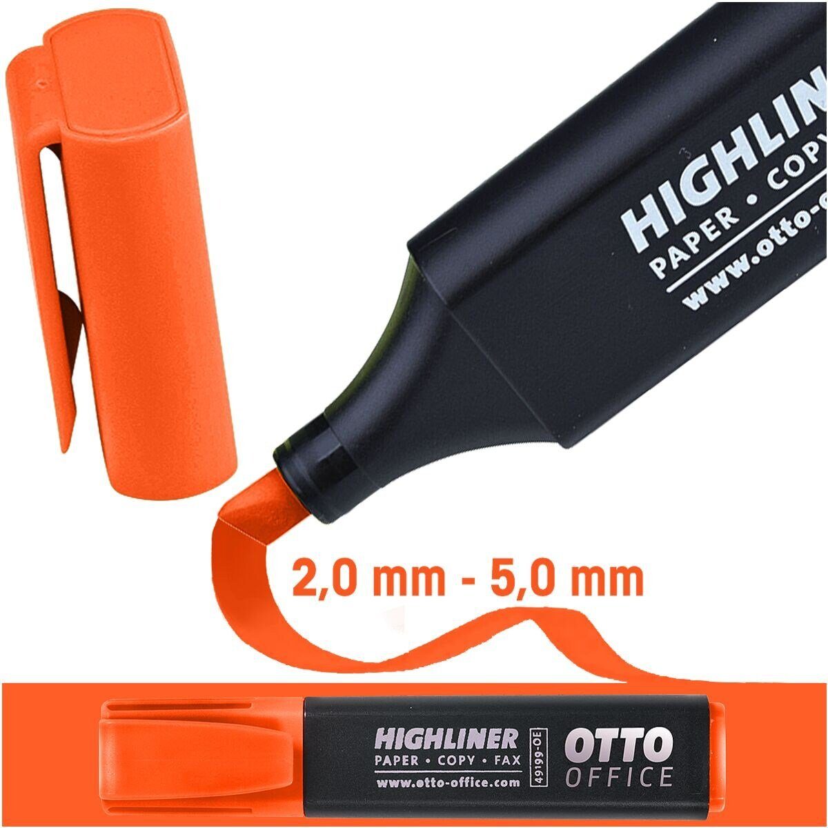 Office orange mit Kappe Highliner, (1-tlg), Office Marker Otto Textmarker