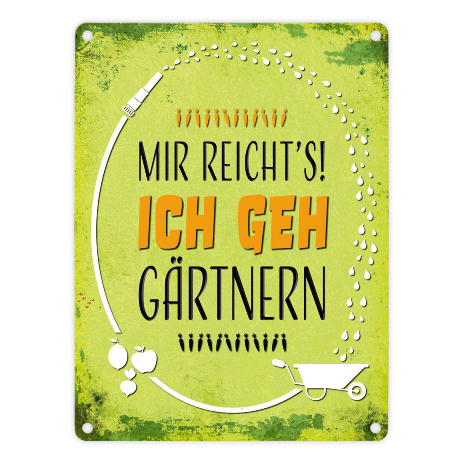 speecheese Metallschild Metallschild mit Spruch Mir reicht's! Ich geh
