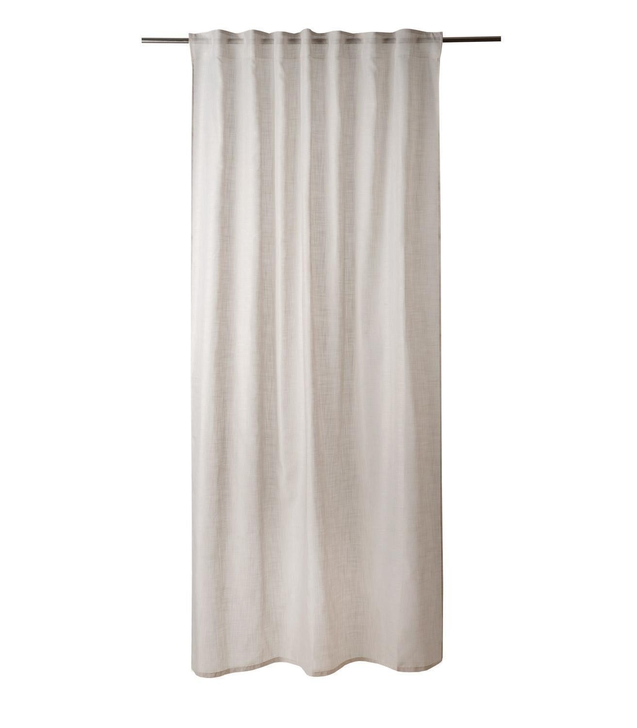 Home4You Vorhang, 140 x 245 cm, Greige, Unifarben, (1 St), verdeckte Schlaufen, halbtransparent, Polyester