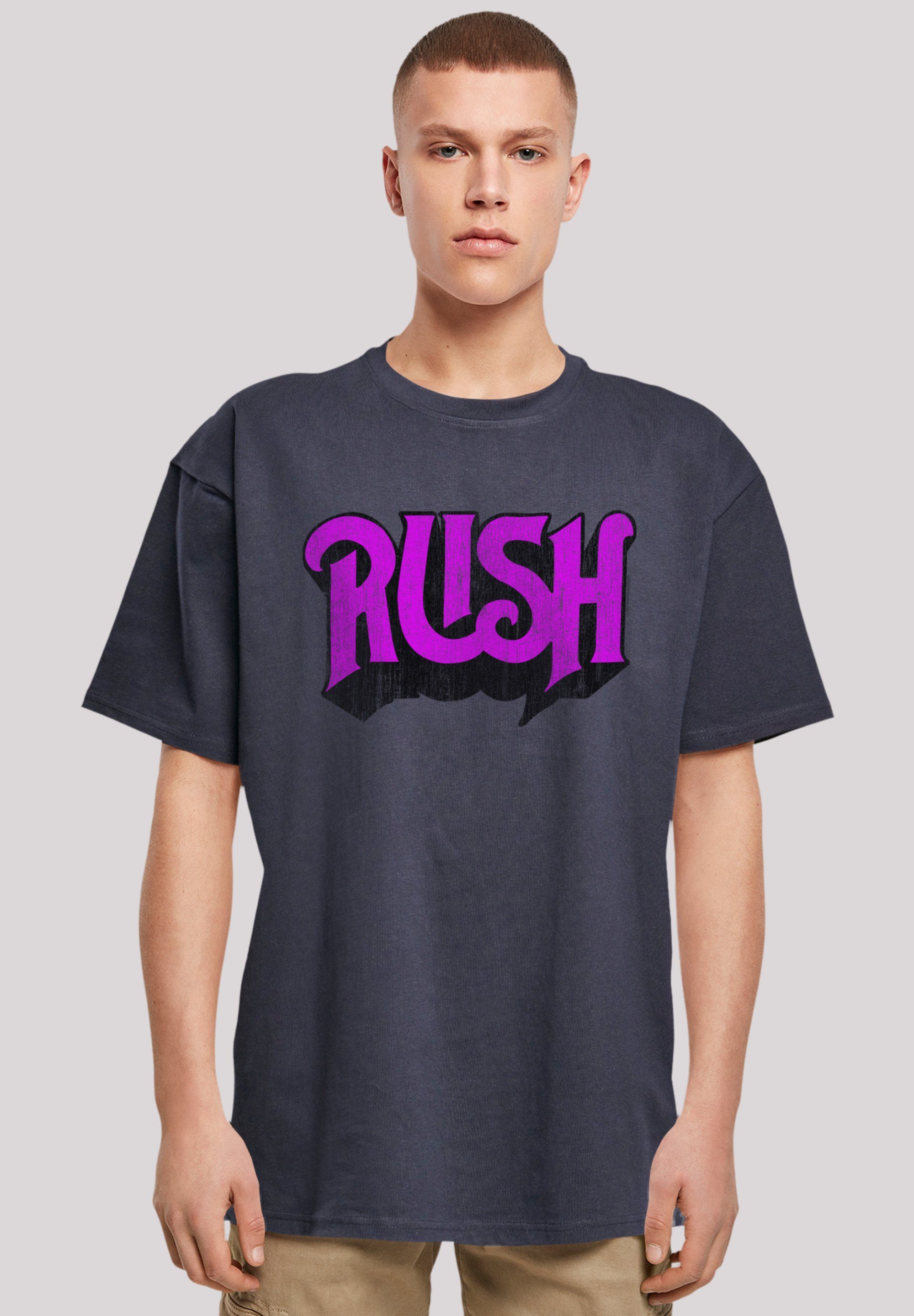 F4NT4STIC Band Logo T-Shirt Rush Qualität navy Rock Premium Distressed