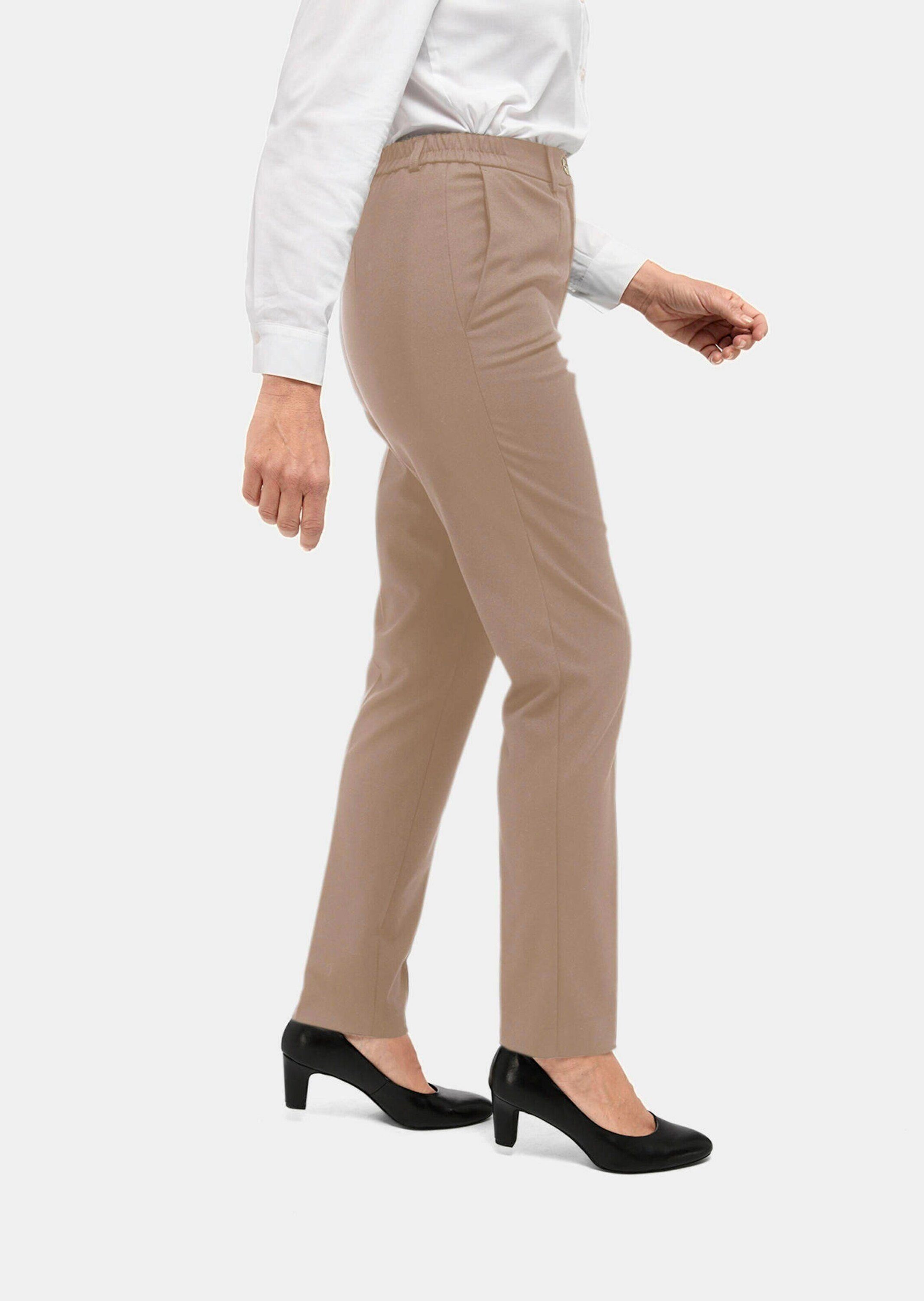 GOLDNER Stoffhose Kurzgröße: Bügelfaltenhose mit Teildehnbund Stoffhose mit Taschen, Gürtelschlaufen und Knöchellänge