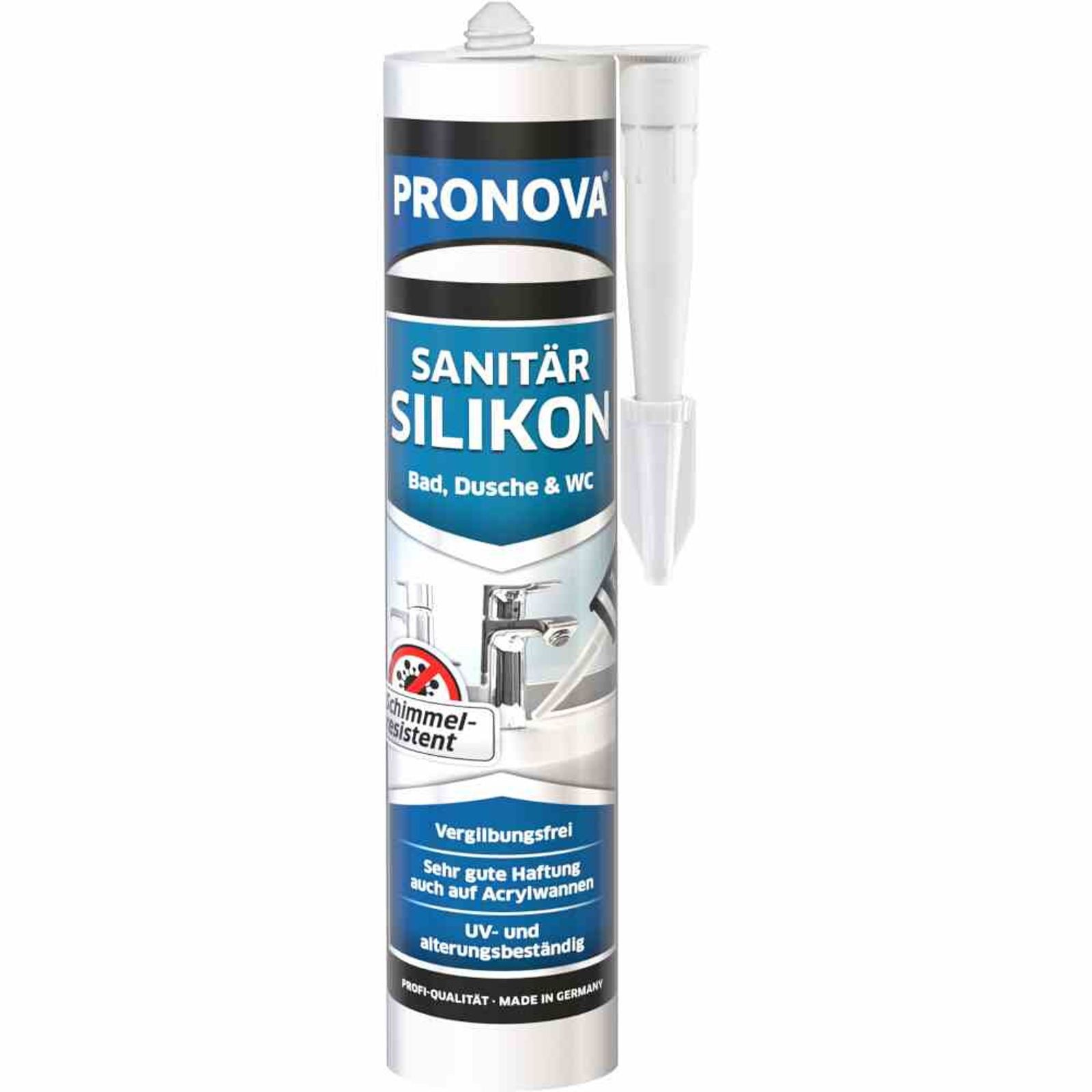 PRONOVA Dichtstoff Sanitär-Silikon schwarz 300 ml Dichtmasse für Bad - Dusche wasserdicht