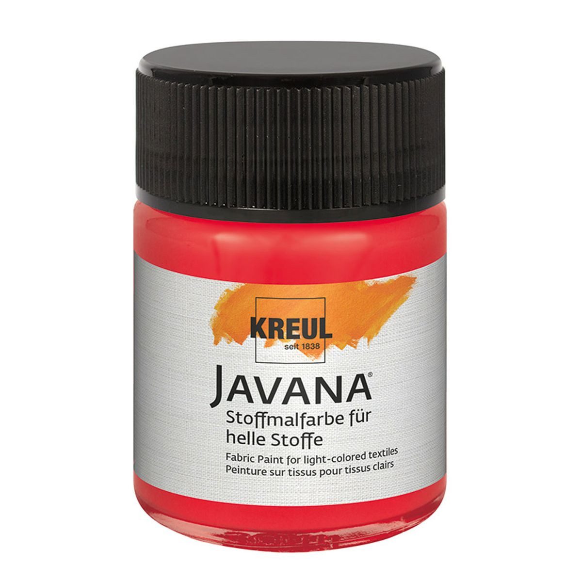 C. KREUL Stoffmalfarbe KREUL Stoffmalfarbe JAVANA hellrot 50ml Glas