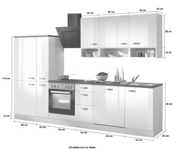 OPTIFIT Küchenzeile Lagos, mit E-Geräten, Breite 300 cm