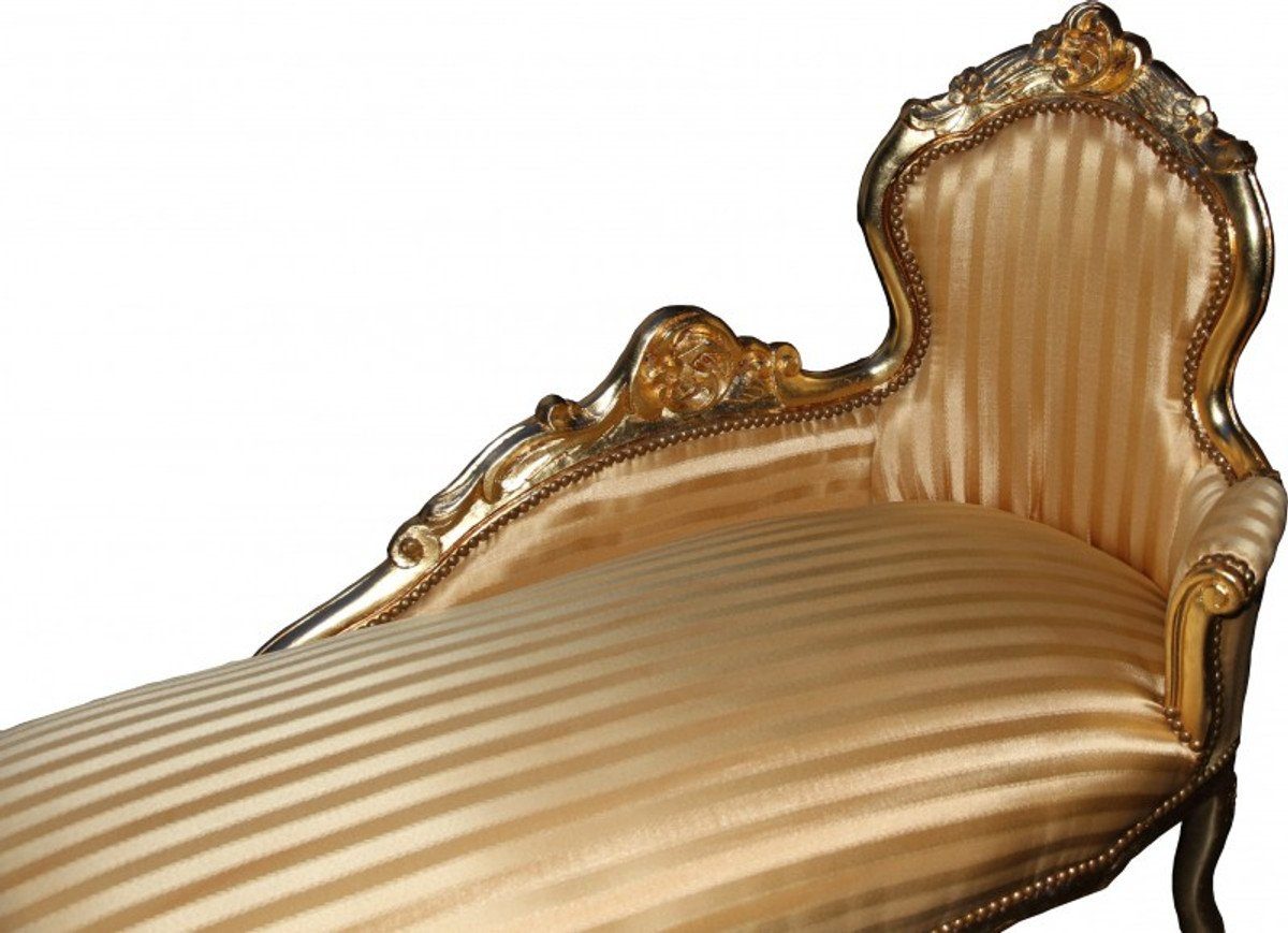 Casa Padrino Chaiselongue Barock Chaiselongue Gold "King" Gold / Streifen