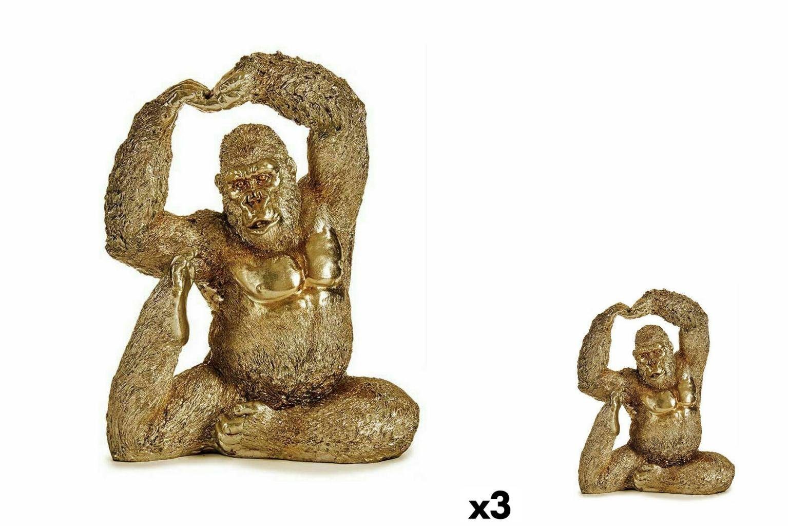 Deko-Figur x cm Gorilla x Dekoobjekt Yoga Gift 30 3 Gold Stück Decor 14 25,5