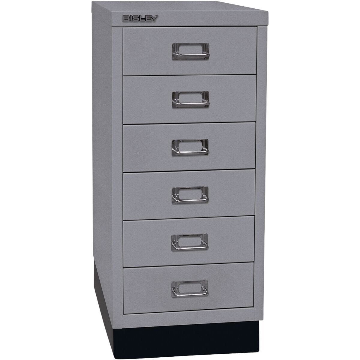 Bisley Beistellschrank MultiDrawer Schrank aus Stahl, 6 Schubladen, mit Sockel, A4