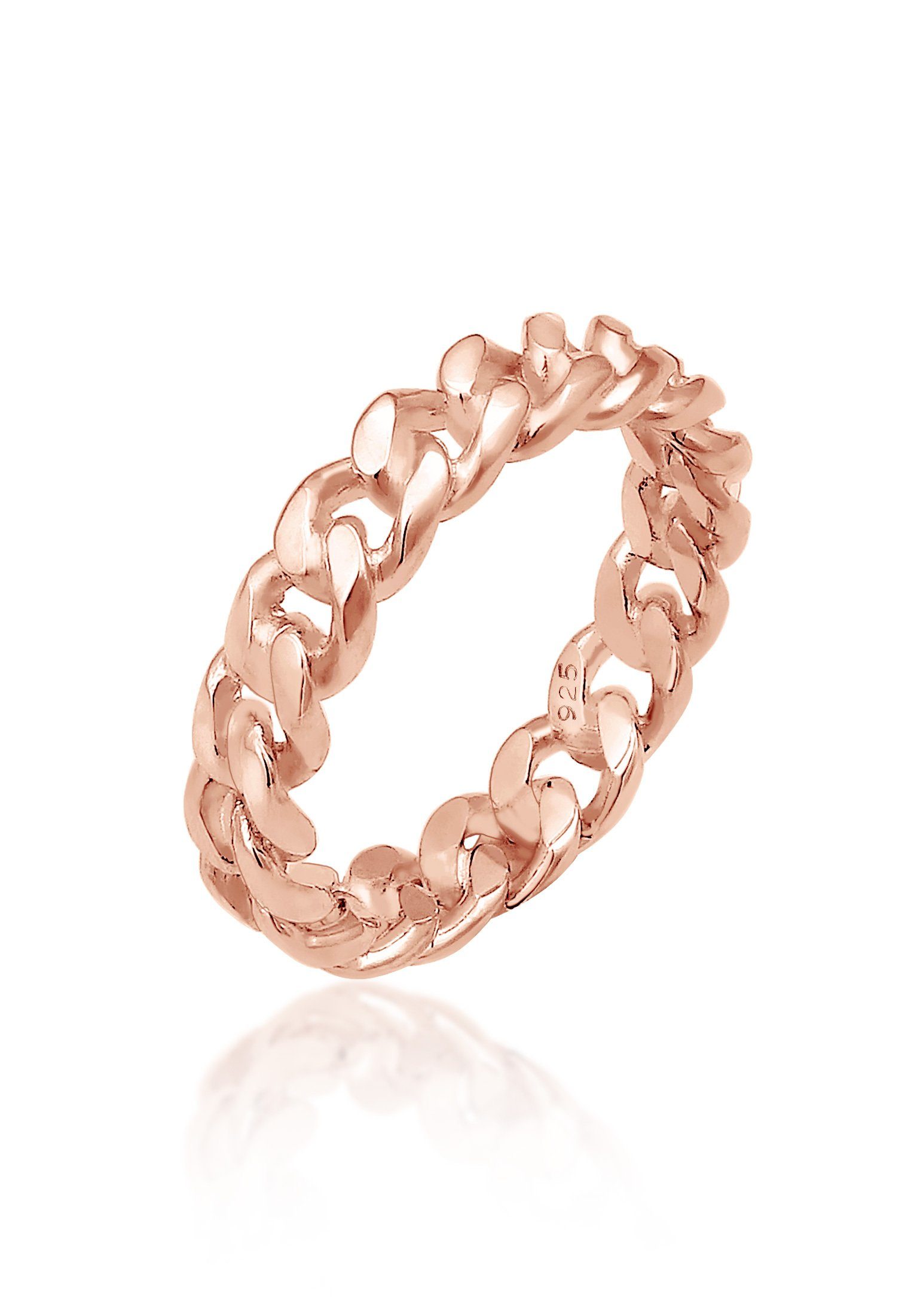 Elli Panzer Fingerring Twisted 925 Silber, Design Bandring Rosegold