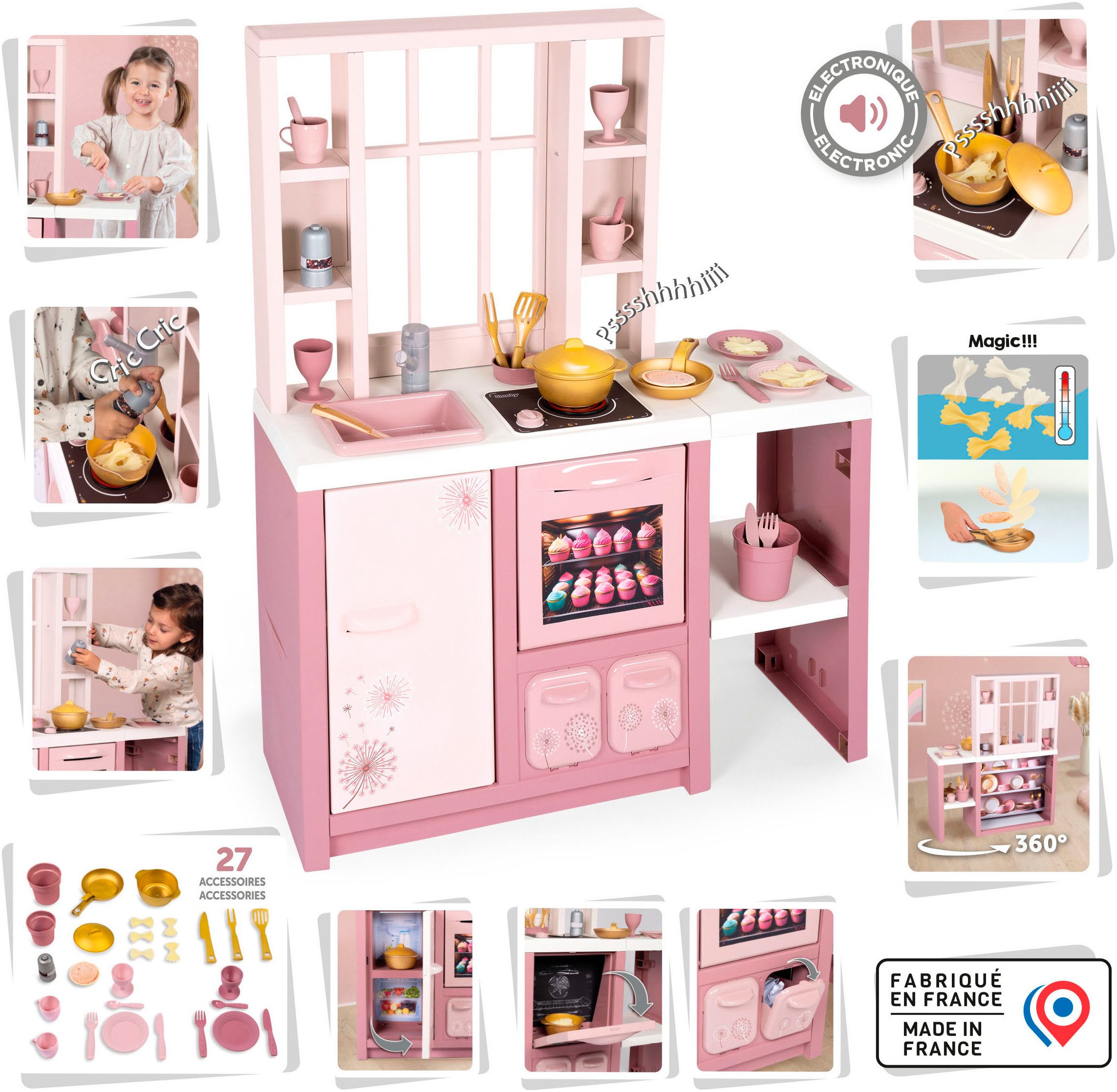 Smoby Spielküche Loft Fleur mit Sound Kunststoff, Made in Europe günstig online kaufen