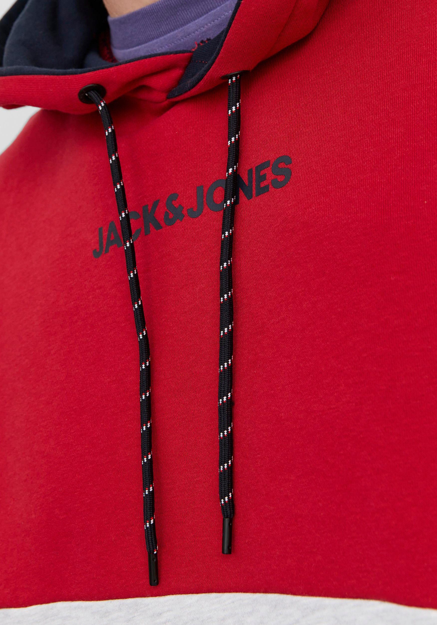 BLOCKING PlusSize PLS & SWEAT HOOD Jones JJEREID NOOS Tango Kapuzensweatshirt Jack Red