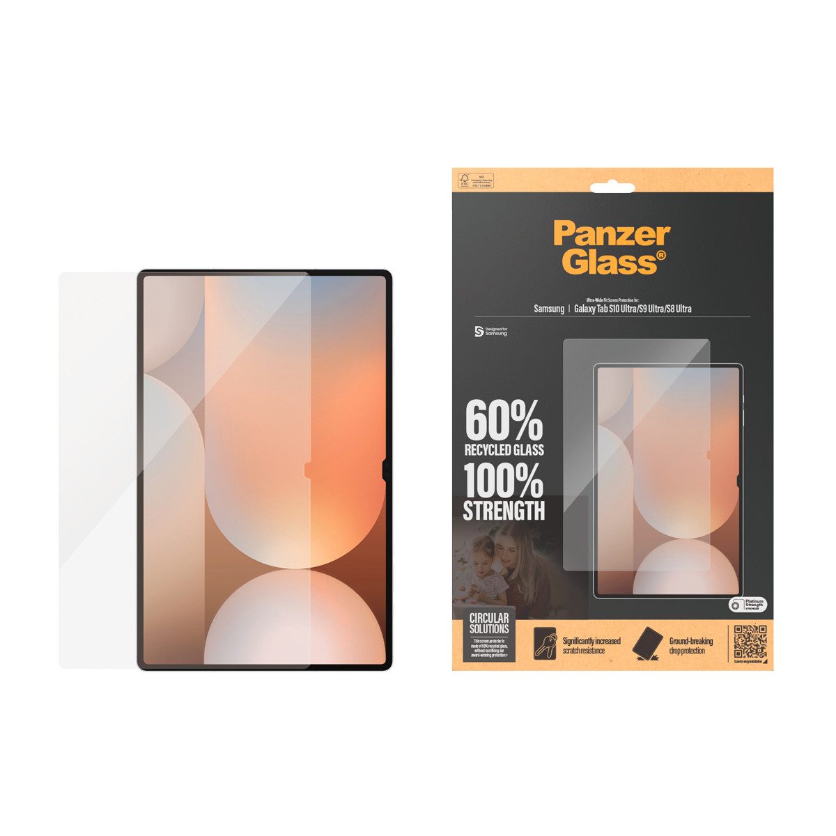 CARE by PanzerGlass Displayschutzglas Ultra-Wide Fit Screen Protection, Displayschutzfolie, Schutzfolie, Bildschirmschutz, kratz- & stoßfest