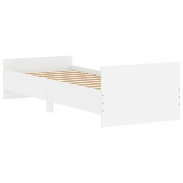 vidaXL Bett Bettgestell Weiß 75x190 cm Holzwerkstoff