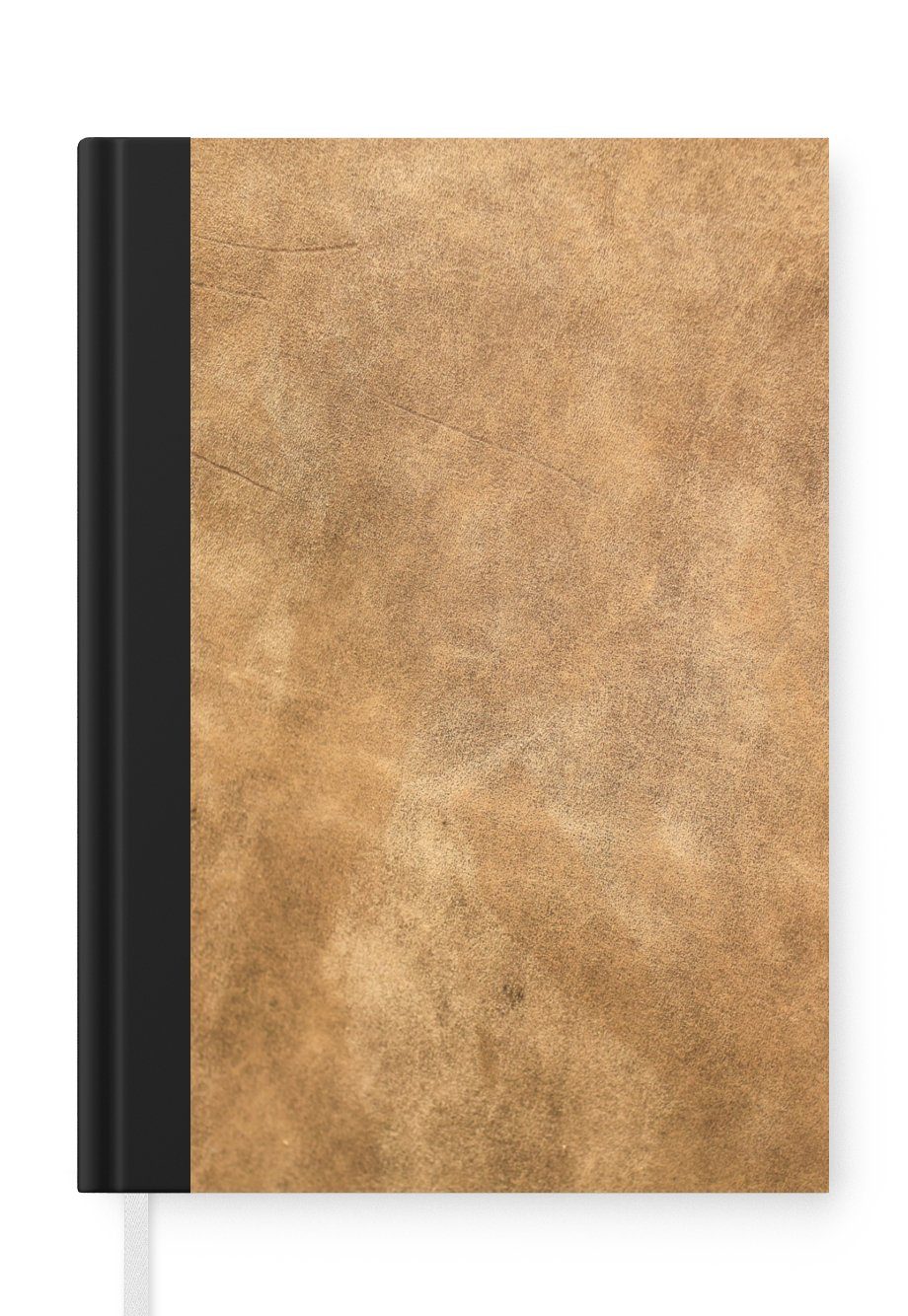 MuchoWow Notizbuch Leder - Strukturiert - Lederoptik - Braun, Journal, Merkzettel, Tagebuch, Notizheft, A5, 98 Seiten, Haushaltsbuch