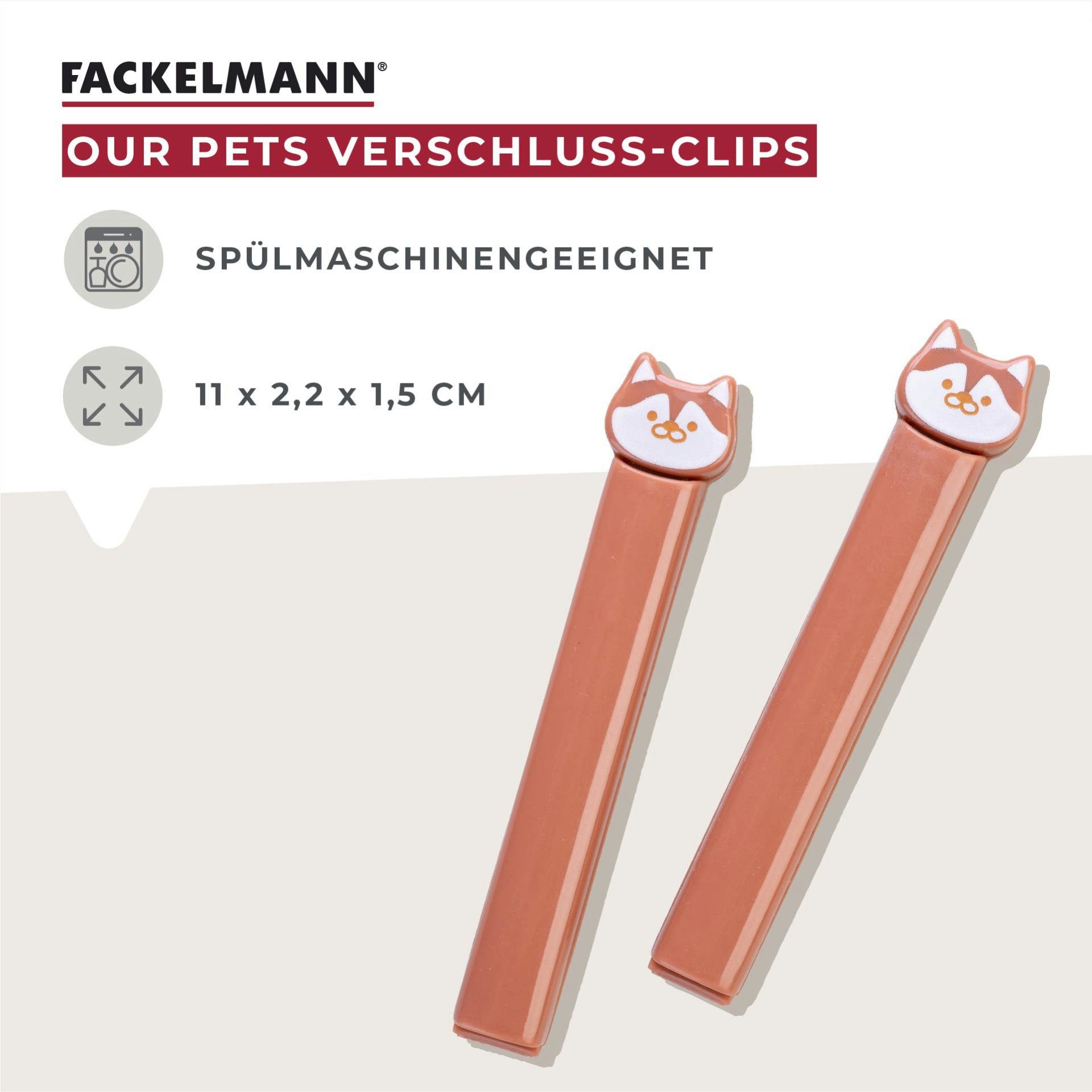 FACKELMANN Verschlussklammer Verschluss-Clips, Tütenclips, Beutelverschluss, Futterclips