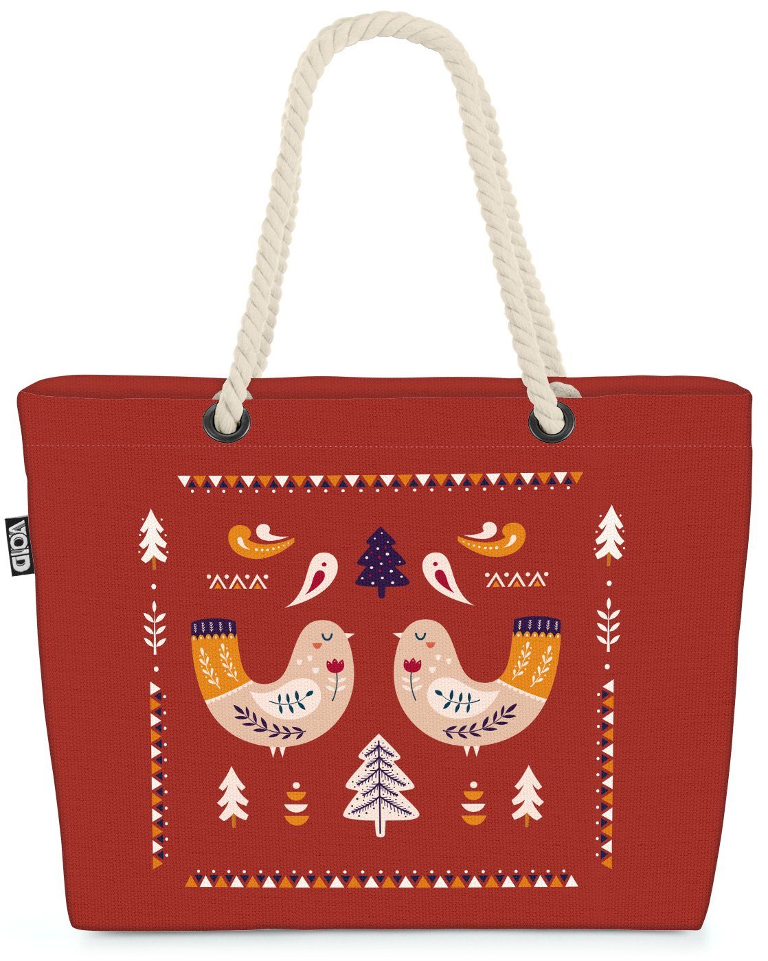 VOID Strandtasche (1-tlg), Vögel Landhaus Beach Bag Weihnachten Bauernhof Hühner Liebe Stil Geschenke Tier | Strandtaschen