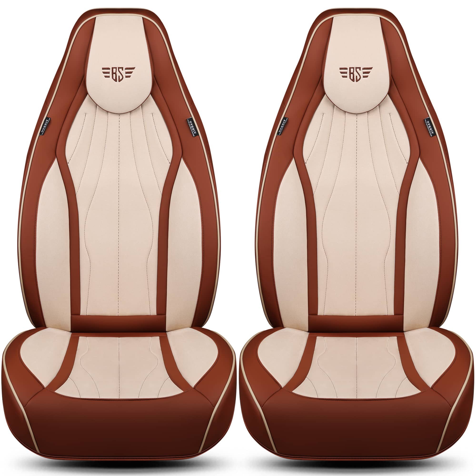 BREMER SITZBEZÜGE Autositzbezug für Challenger Etape Edition (LT5), Set, 2-tlg., Schonbezüge Sitzbezüge Fahrer und Beifahrer, in Hellbraun/Beige