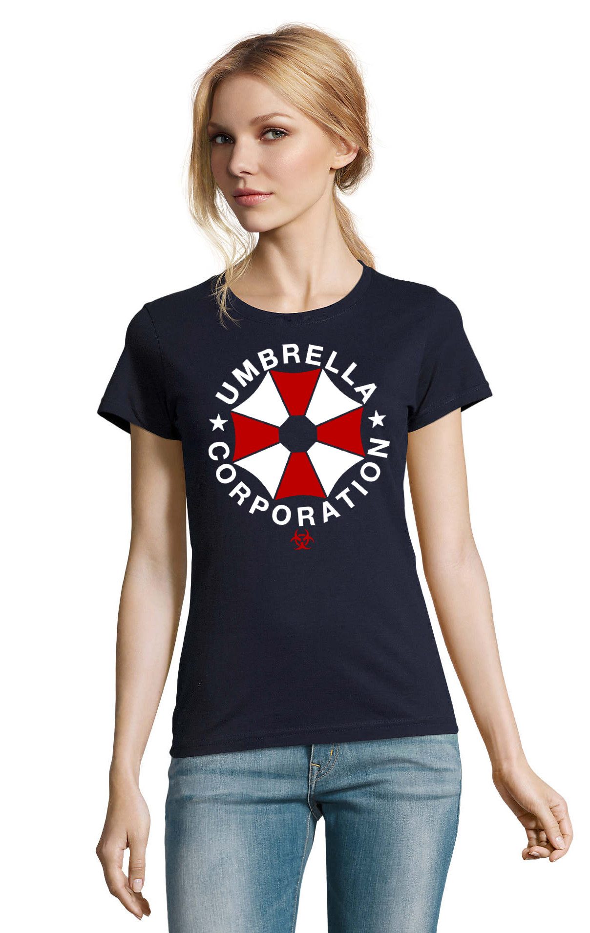 T-Shirt Umbrella Damen Shirt Kultsymbol Print Gamer Freizeit Style
