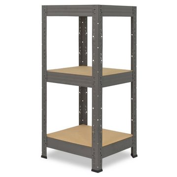 shelfplaza Schwerlastregal PROFI, 90x40x40cm grau, Metallregal 3 Böden mit je 200kg Tragkraft, als Kellerregal, Garagenregal, Werkstattregal & Regal Lagerregal, Steckregal Metall Regale