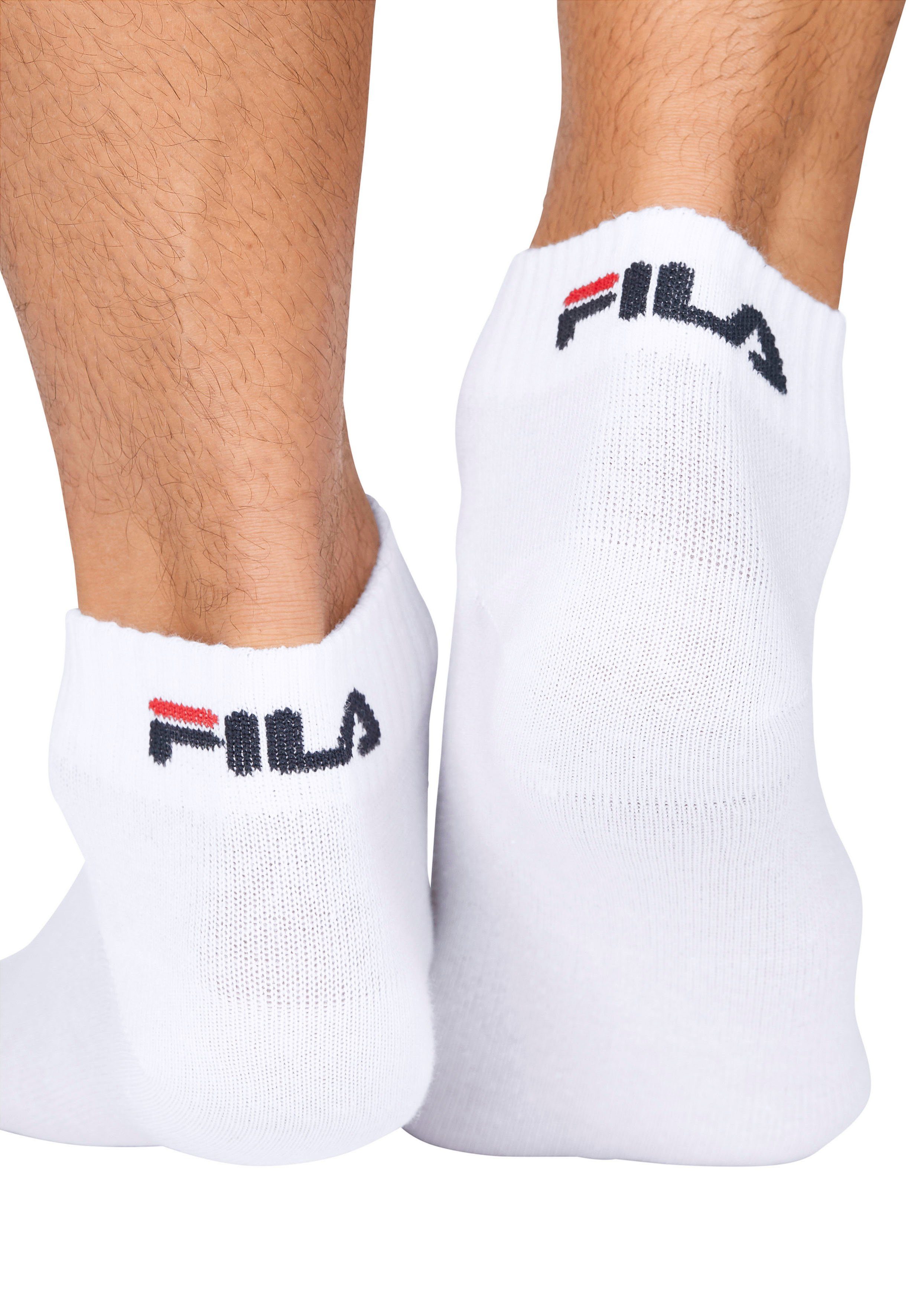 klassischem weiß Fila mit 9x (9-Paar) Kurzsocken Logo