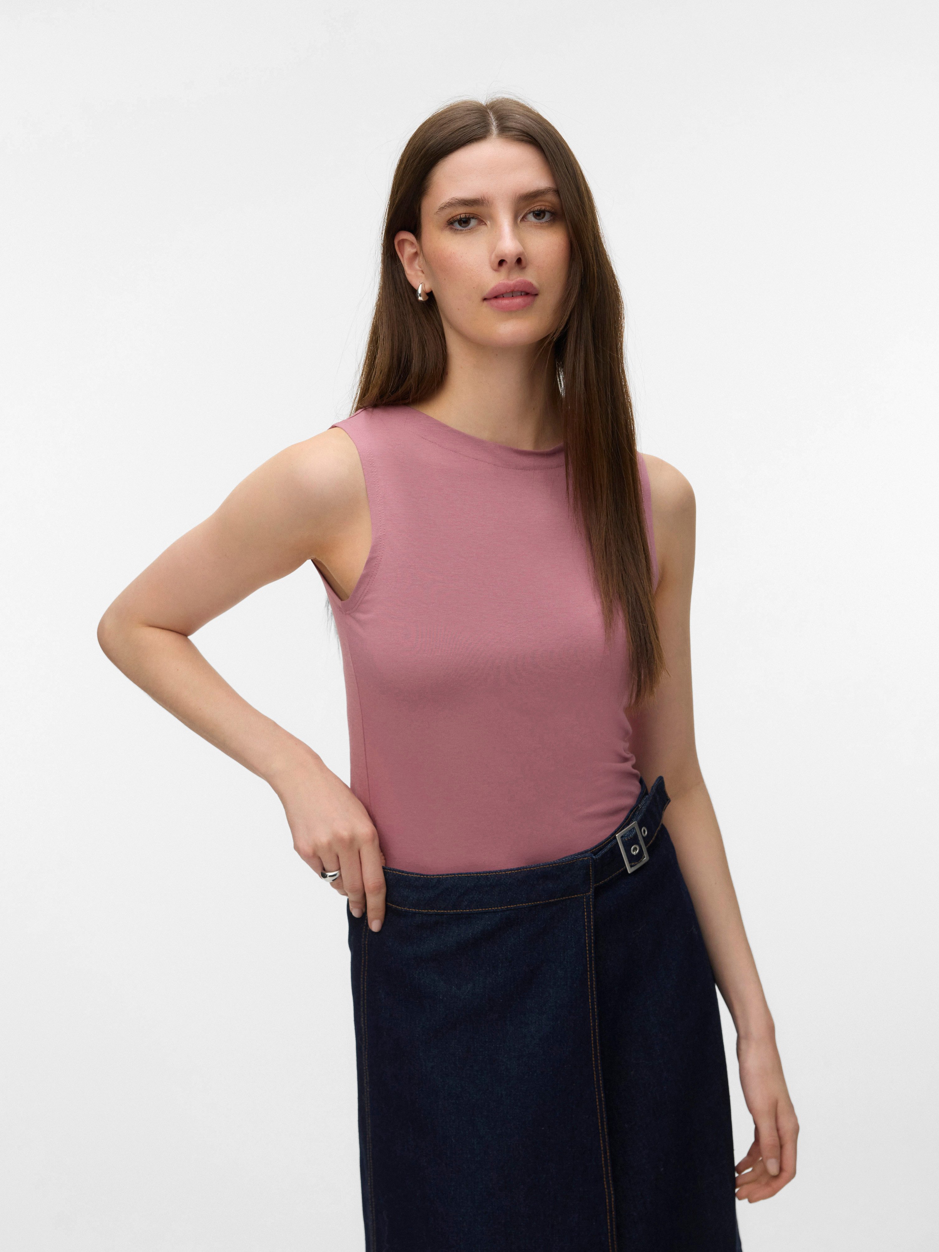 Vero Moda Shirttop VMPANDA MODAL SL TOP JRS NOOS Baumwollmischung, slim fit günstig online kaufen