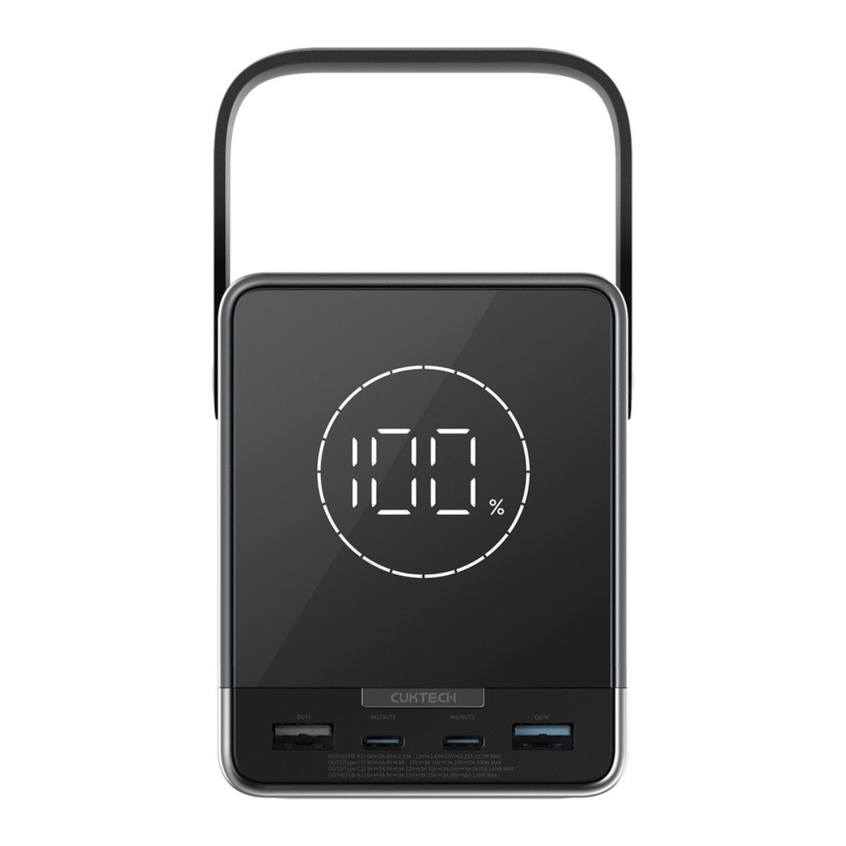 Cuktech P01CT Powerbank 40000 mAh (5, 9, 12, 15, 20, 28 V), 300W Leistung mit 140W Schnellladen und Wireless Funktion