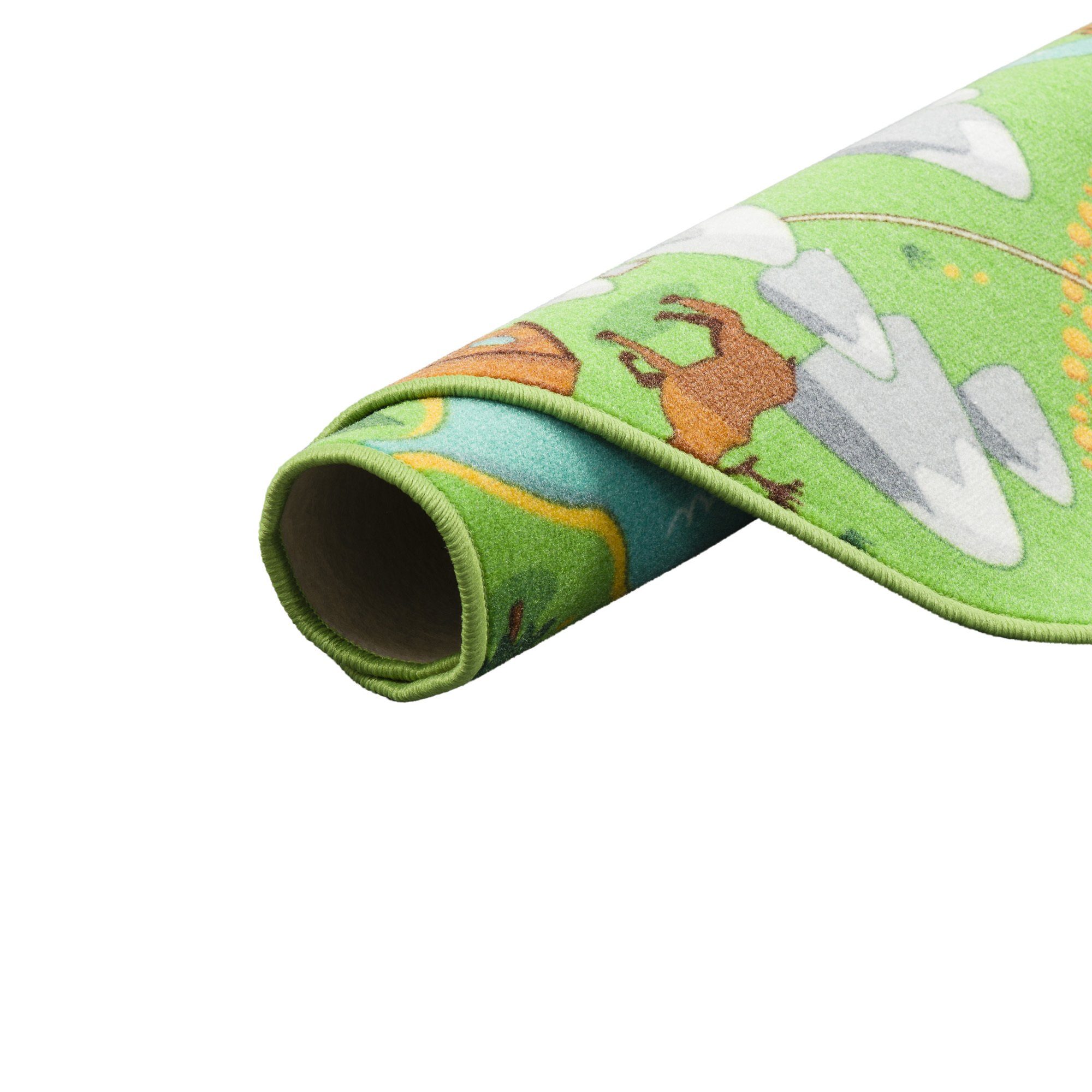 Snapstyle Kinderteppich Kinder Spiel Teppich Campingplatz Rund, Rund, Höhe: 5 mm