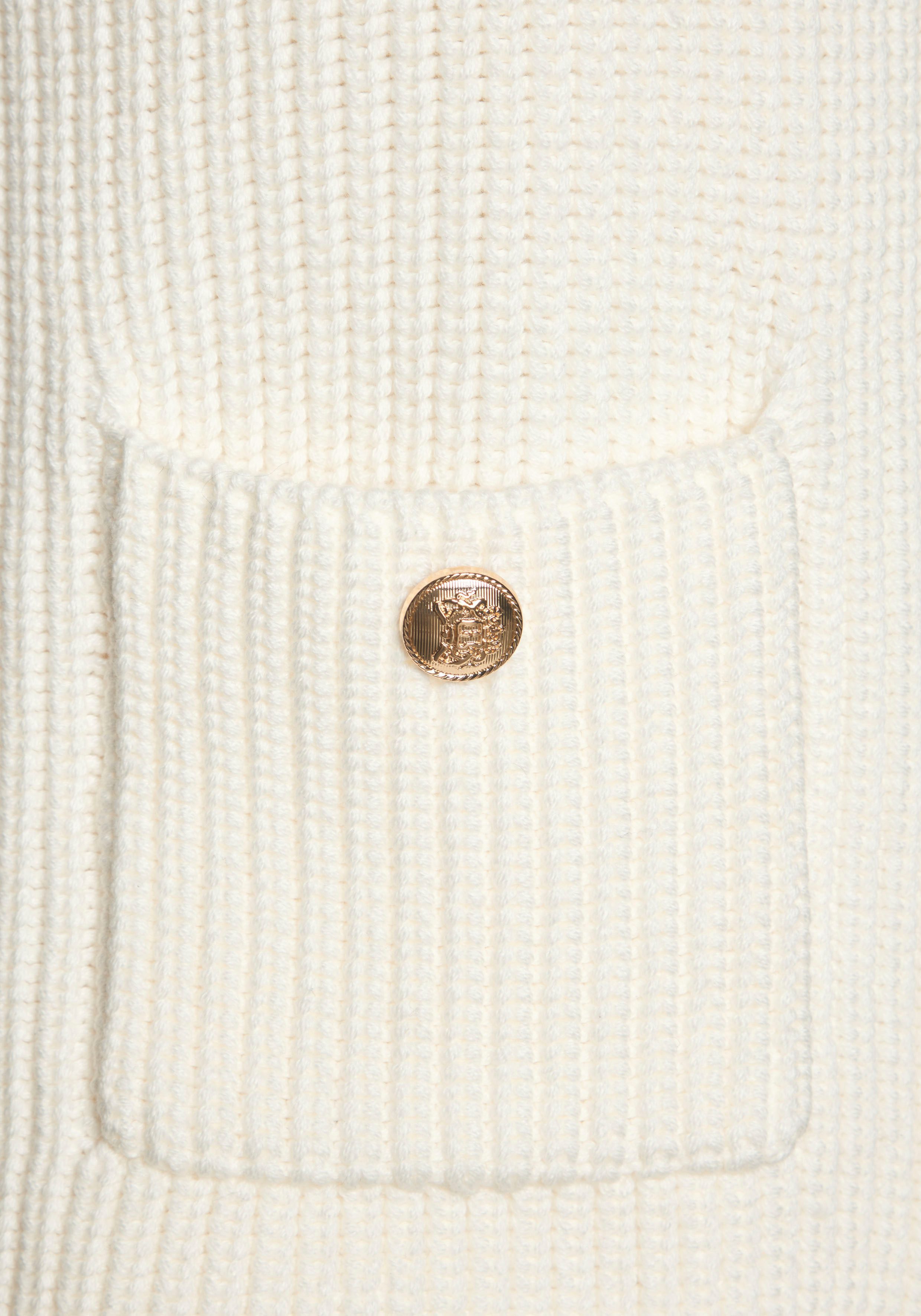 LASCANA Strickweste mit glänzender Knopfleiste und aufgesetzten Taschen Ärmellose Strickjacke, figurbetontes Stricktop, feminin, chic – Bild 5 von 5