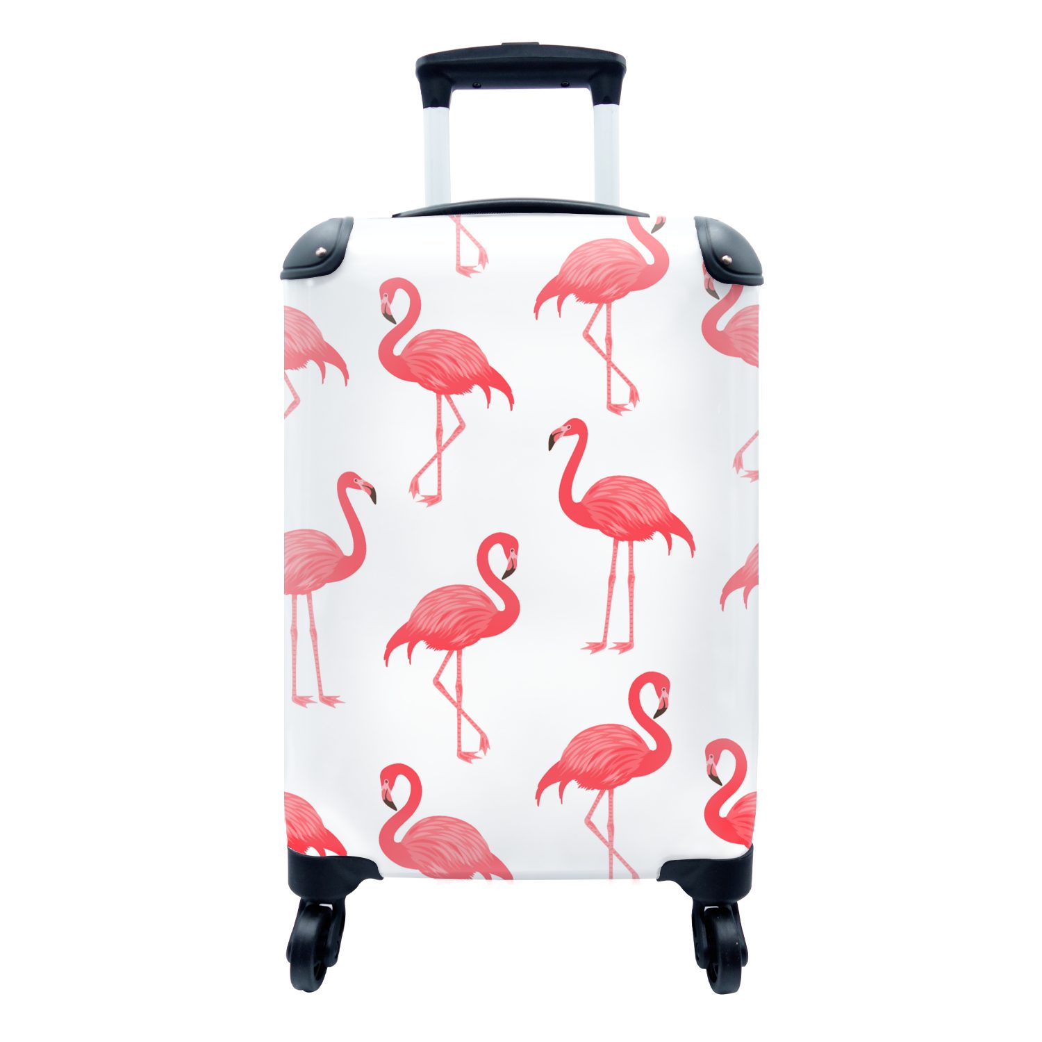 MuchoWow Handgepäckkoffer Muster - Flamingo - Vogel, 4 Rollen, Reisetasche mit rollen, Handgepäck für Ferien, Trolley, Reisekoffer
