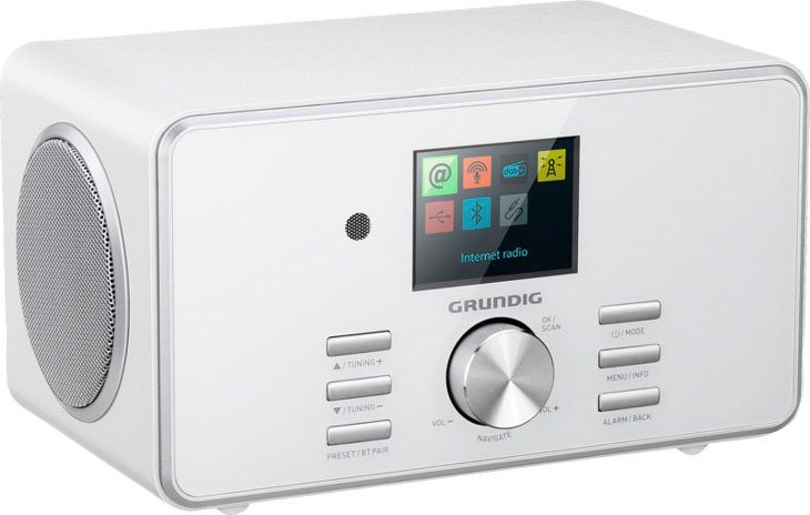 (DAB), weiß mit Internet-Radio X Internetradio, FM-Tuner Grundig 5000 (Digitalradio DTR FM-Tuner, RDS, 14 W)