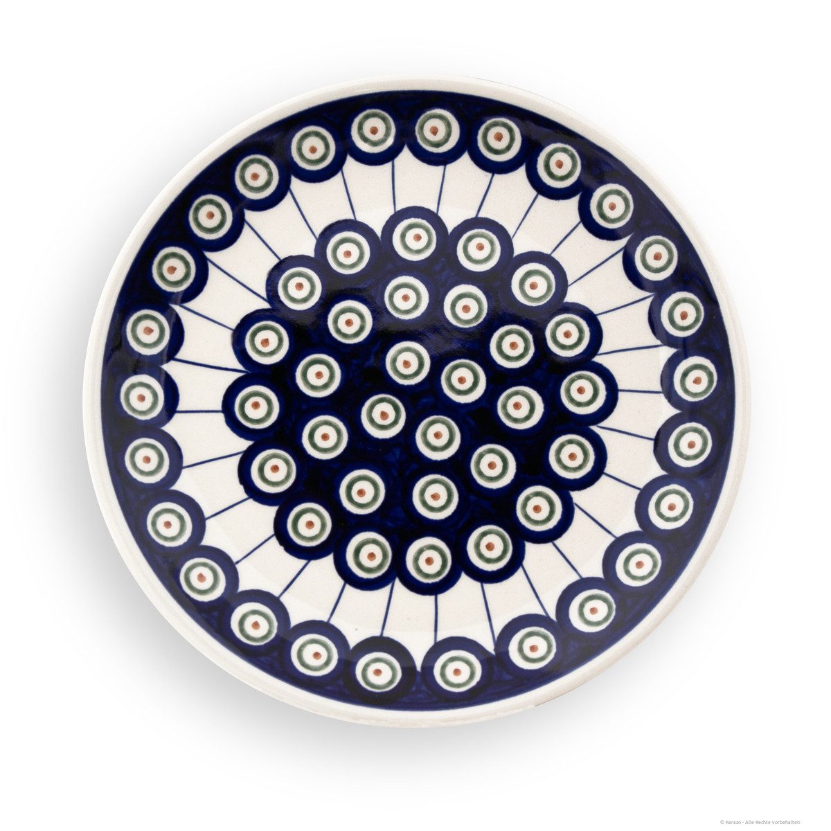 Bunzlauer Keramik Frühstücksteller Teller Ø19,5cm Frühstücksteller Dessertteller Kuchenteller, Dekor 8