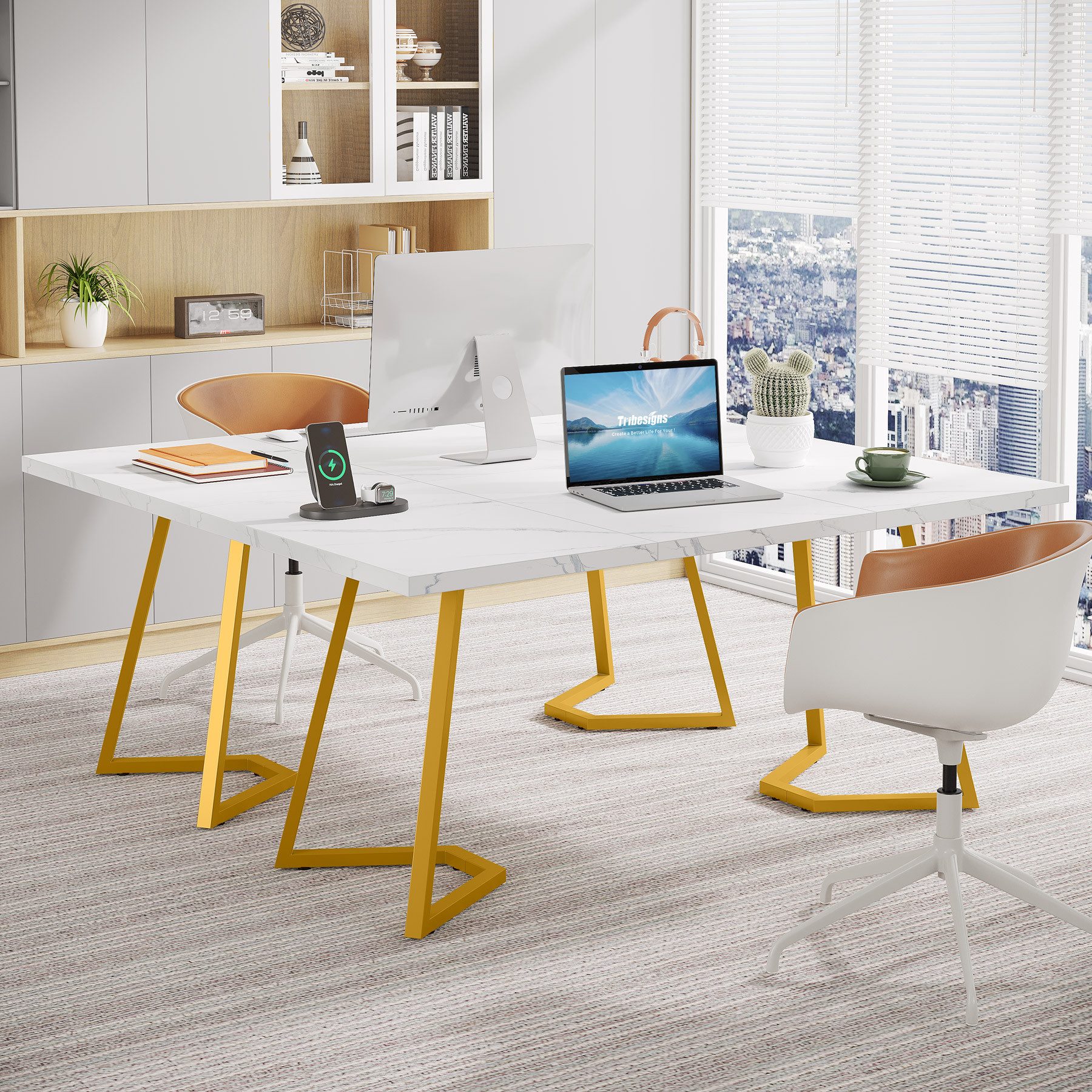 Tribesigns Arbeitstisch 140 x 80 cm Schreibtisch, Computertisch, PC Tisch Bürotisch für Büro (1 x Schreibtisch 1 x Zubehörpaket 1 x Anleitung), 140 cm