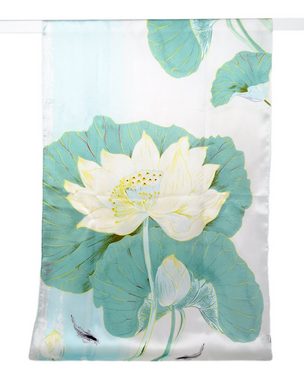 MayTree Seidenschal Lotus, 55 x 175 cm, leichter Damenschal, alljährig, (Stück), Seidentuch 100% Seide